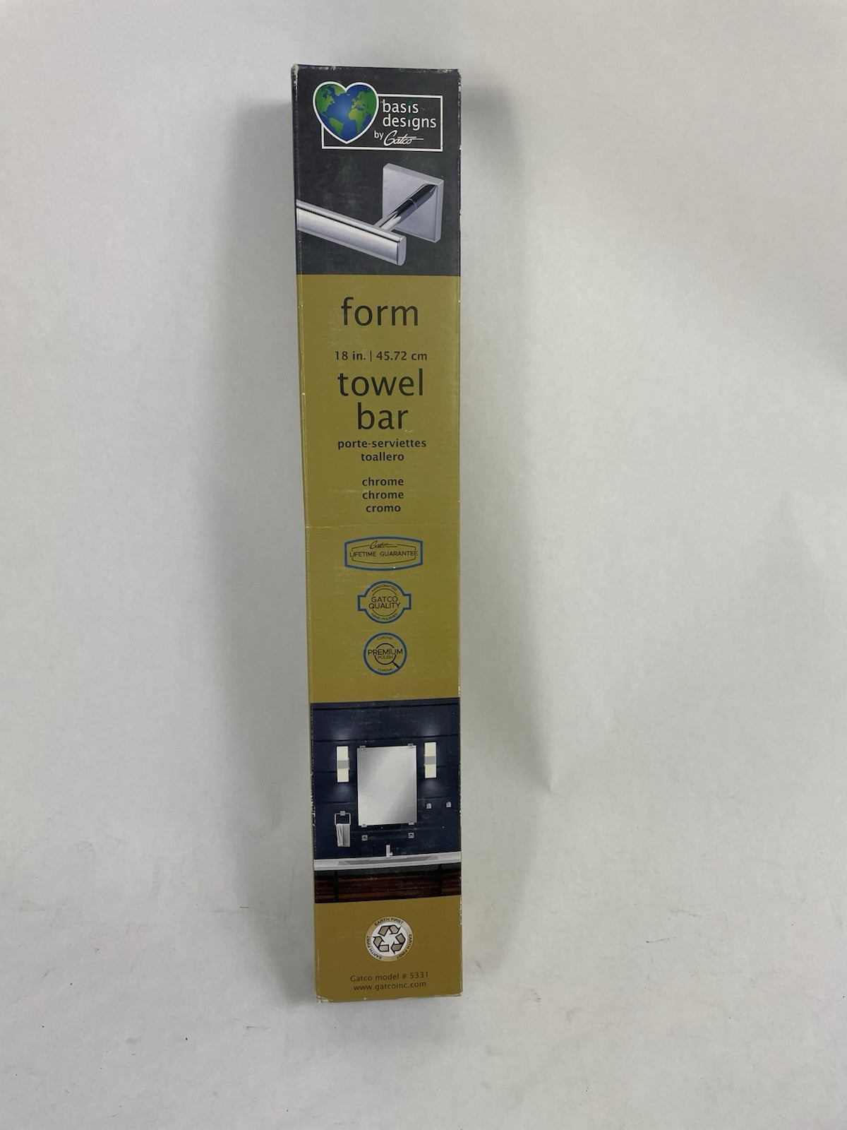 Gatco Form 18 in. Towel Bar in Chrome Polished