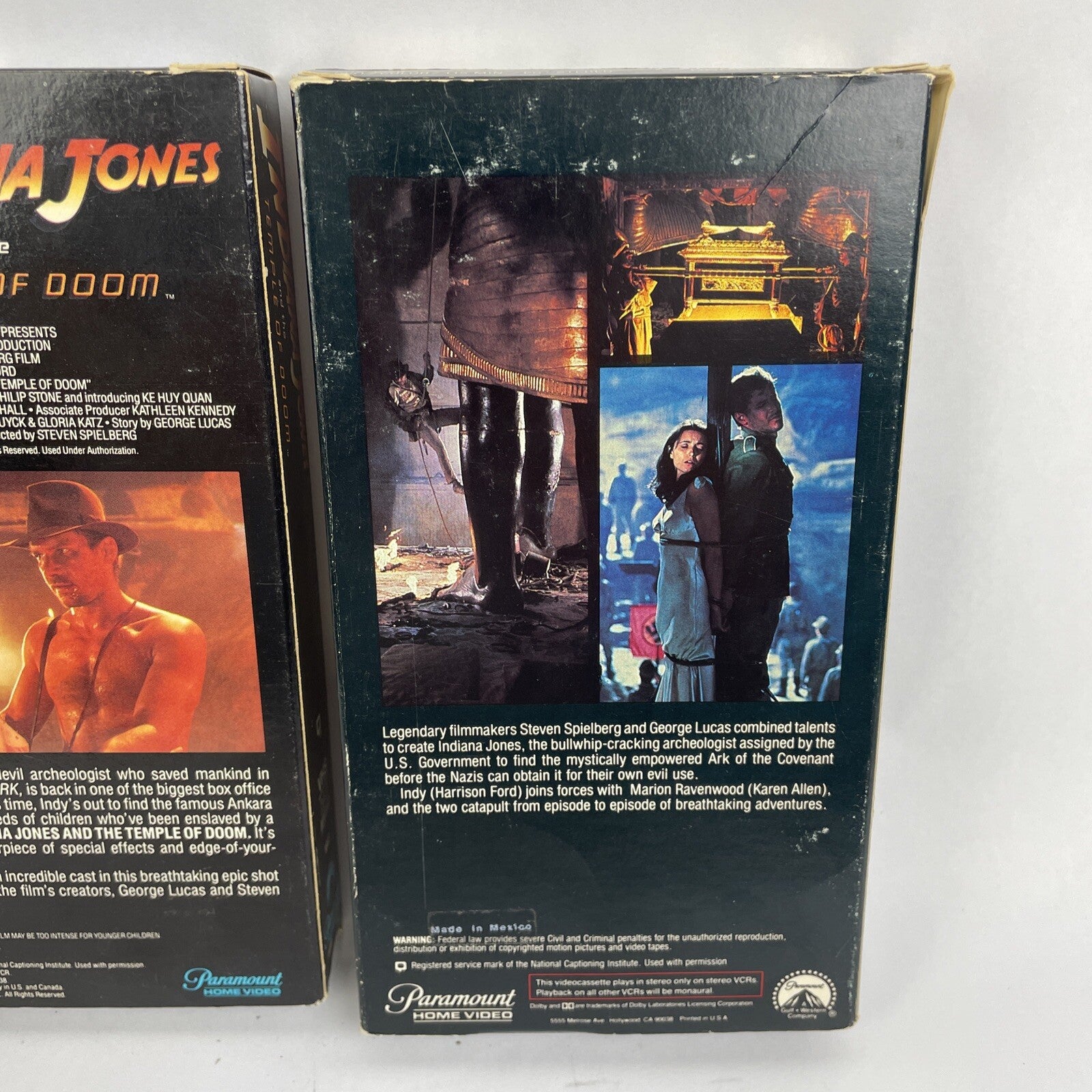 The Indiana Jones Trilogy 3 x VHS Harrison Ford Sean Connery Lost Ark - TESTED