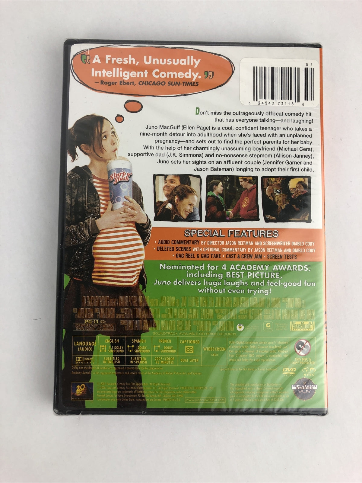 Juno (DVD, 2008) Michael Cera Jennifer Garner Ellen page- Brand New Sealed