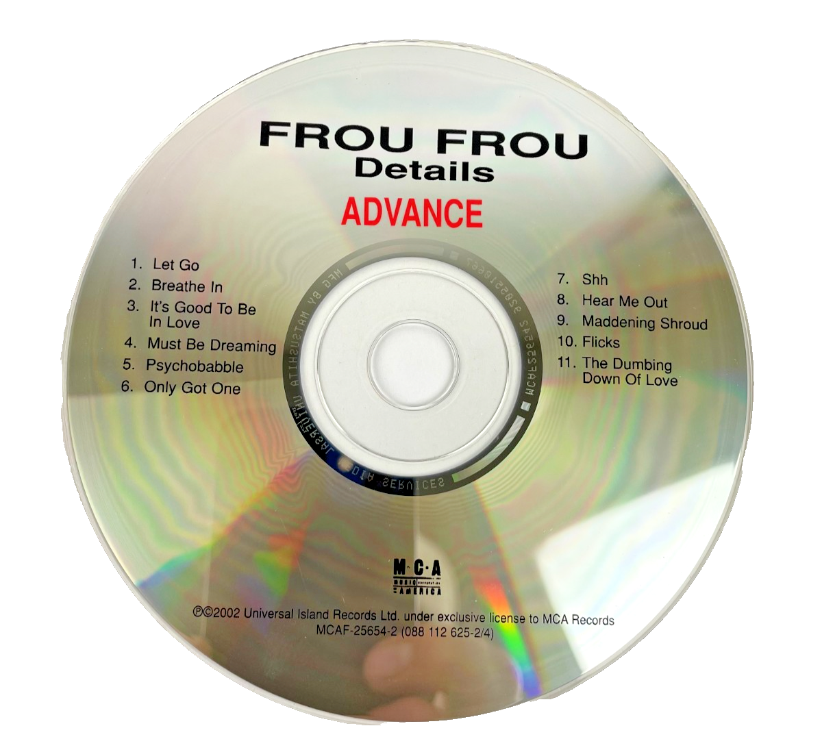 Frou Frou Details Advance Digital Audio CD MCA 2002