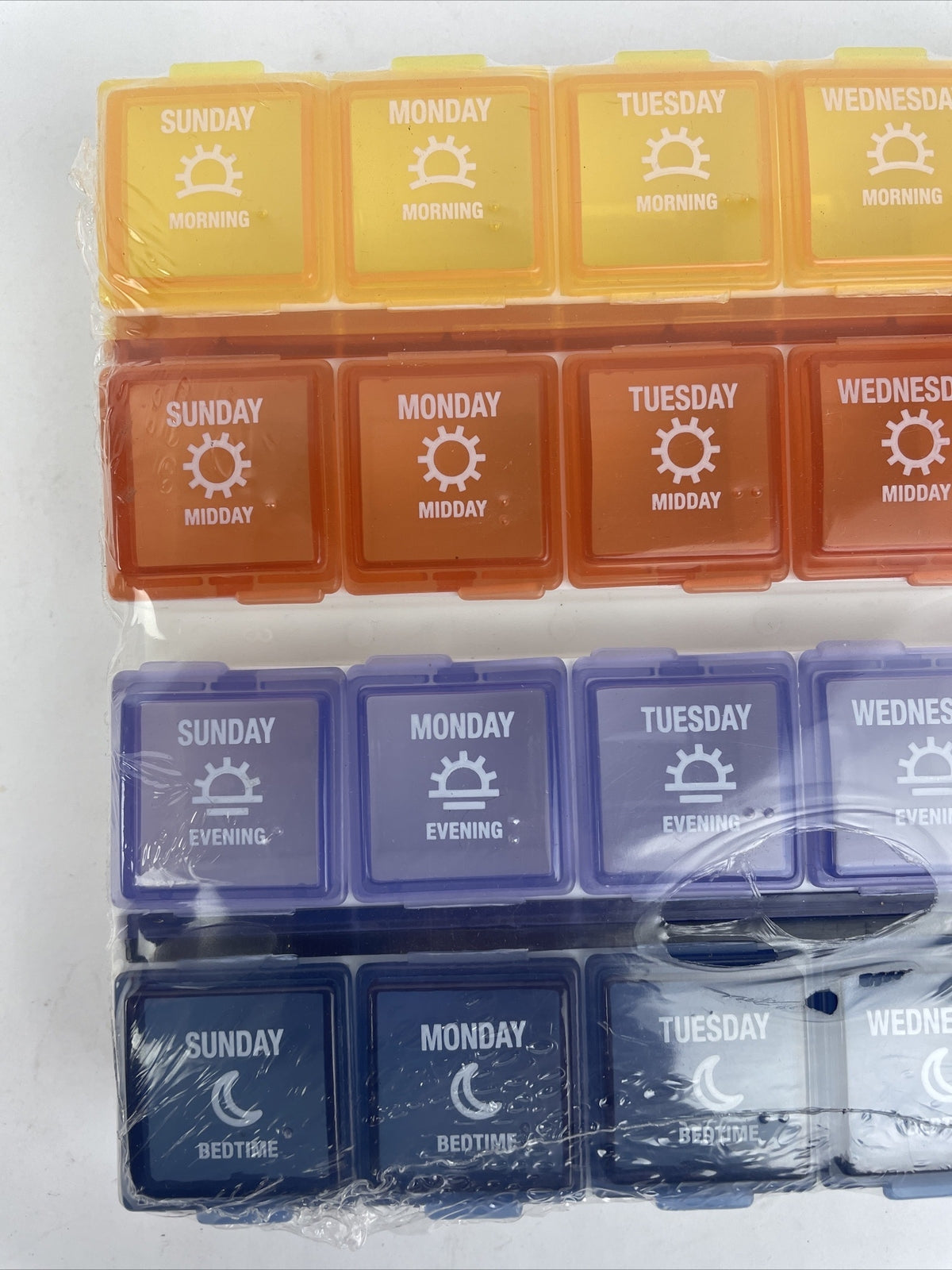 NEW 28 Grid Medicine Pill Box Container Case One Week Morning Noon Evening Night