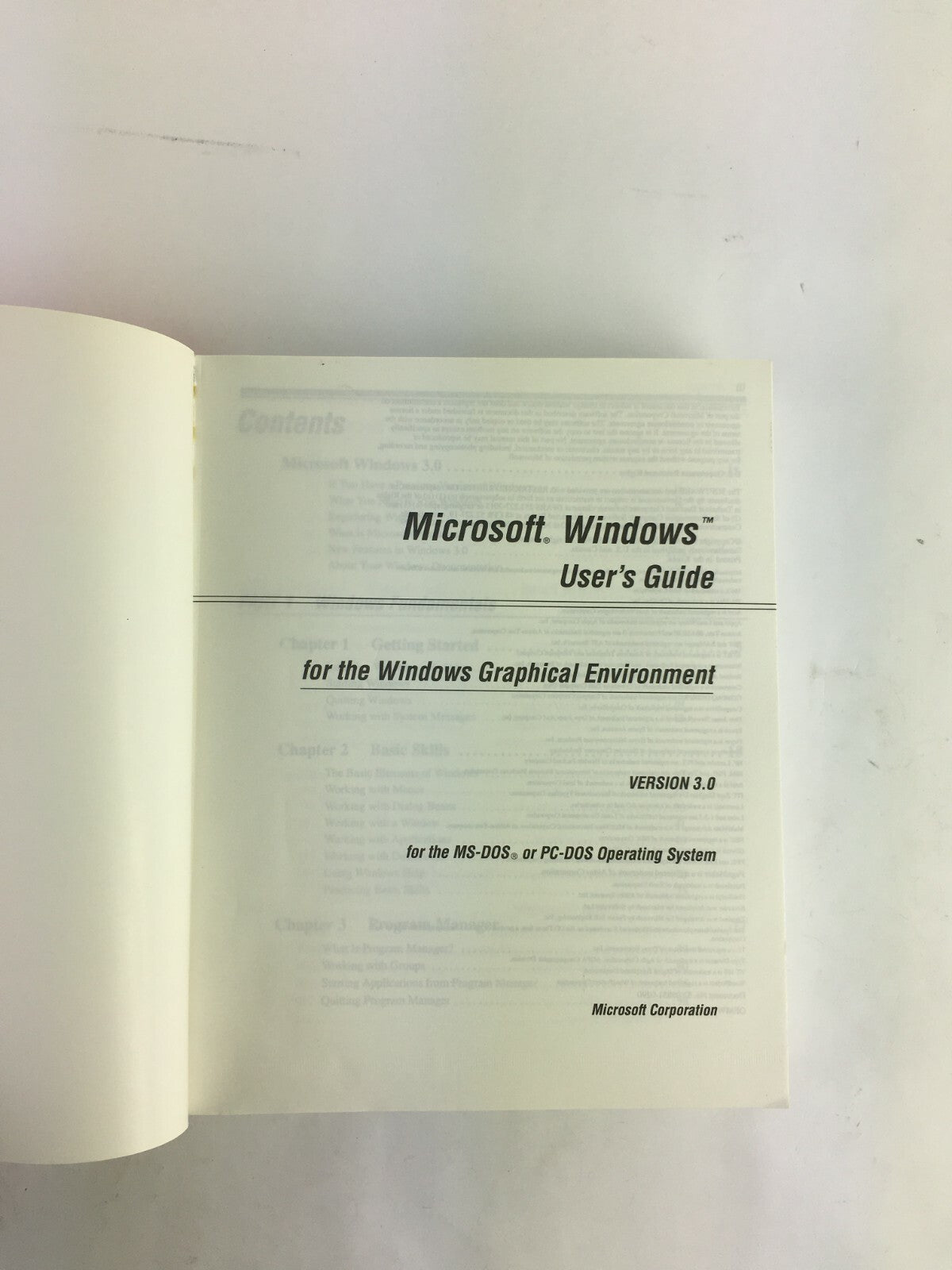 Version 3 MS-Windows Graphical Environment For MS-Dos/Pc-Dos System User's Guide