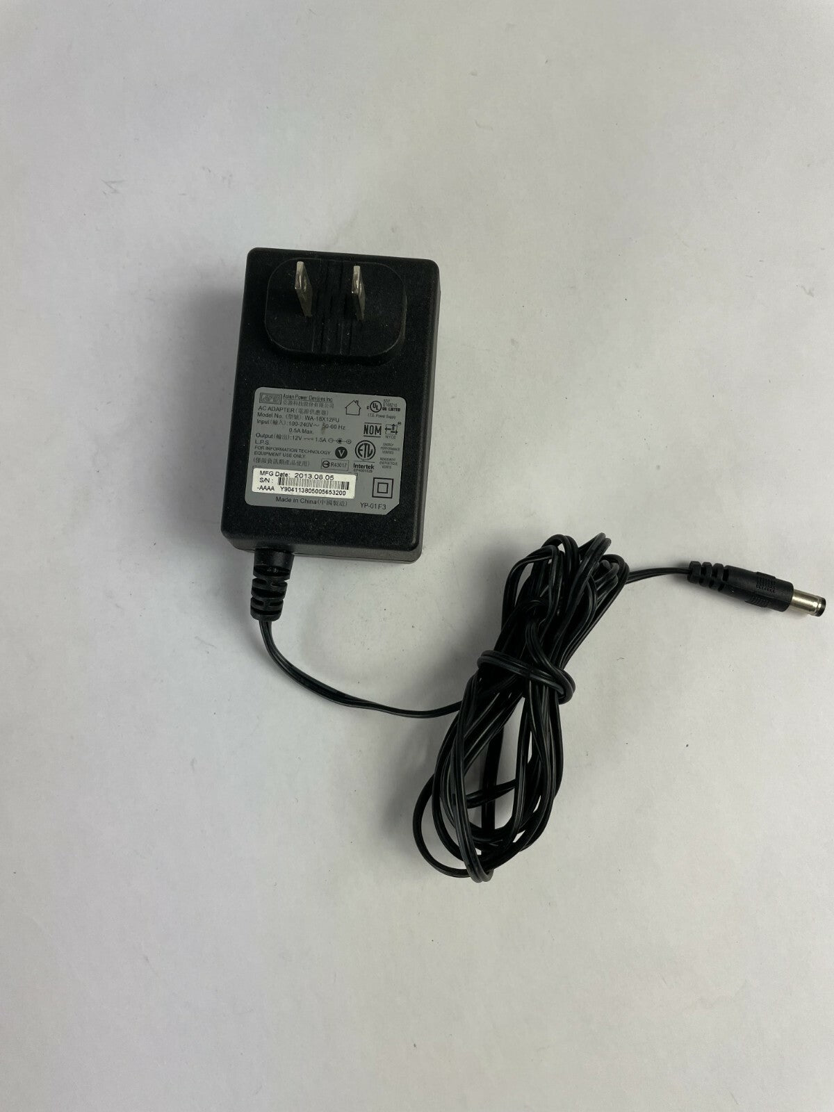 Genuine APD WA-18X12FU AC Adapter Output 12 V 1.5 A Power Supply Adapter A29