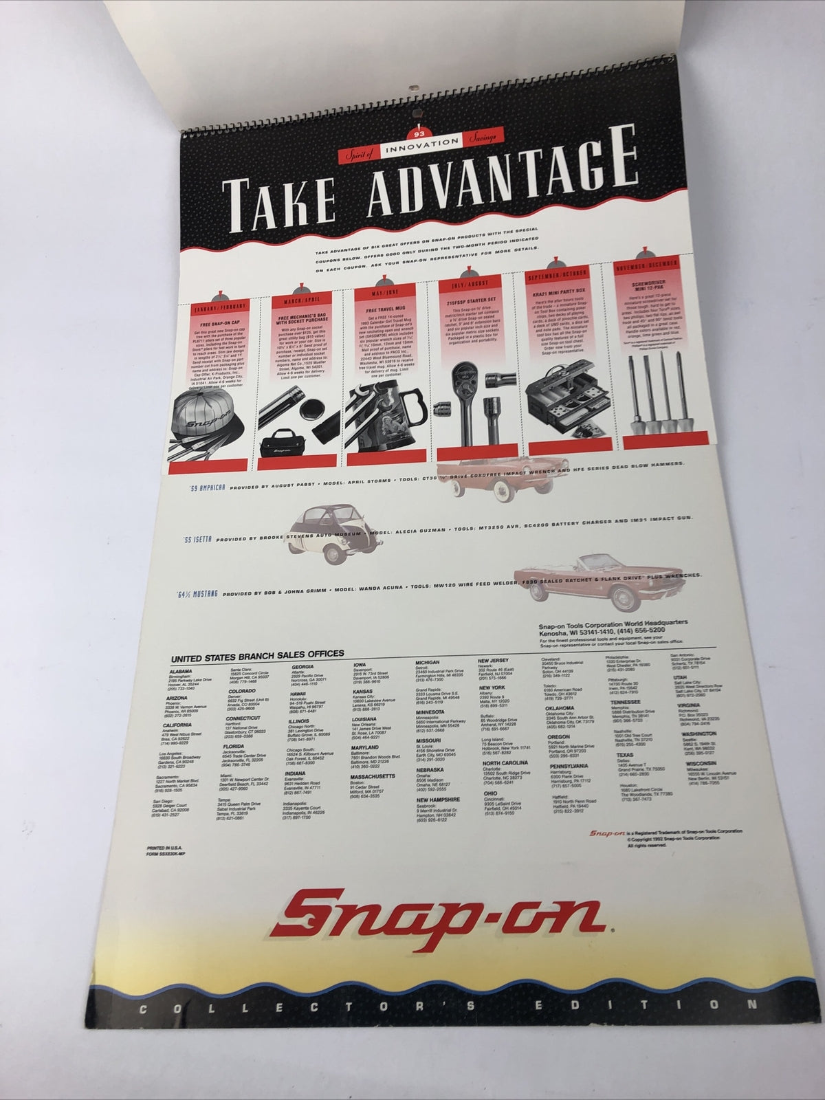 Rare Vintage 1993 SNAP-ON TOOLS Collectors Edition Pinup Girl Swimsuit Calendar