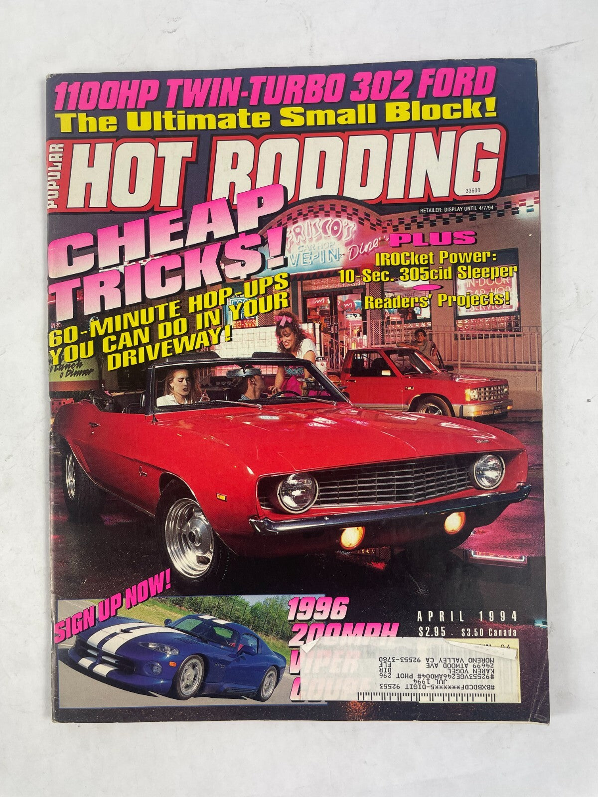 April 1994 Hot Rodding Magazine Cheap Tricks! 1100HP Twin-Turbo 302 Ford The