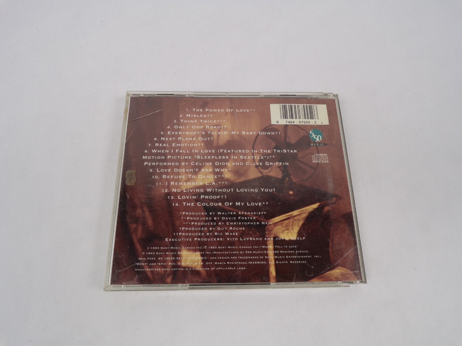 Celine Dion The Colour Of My Love The Power Of Love Misled Think Twice OnlyCD#63