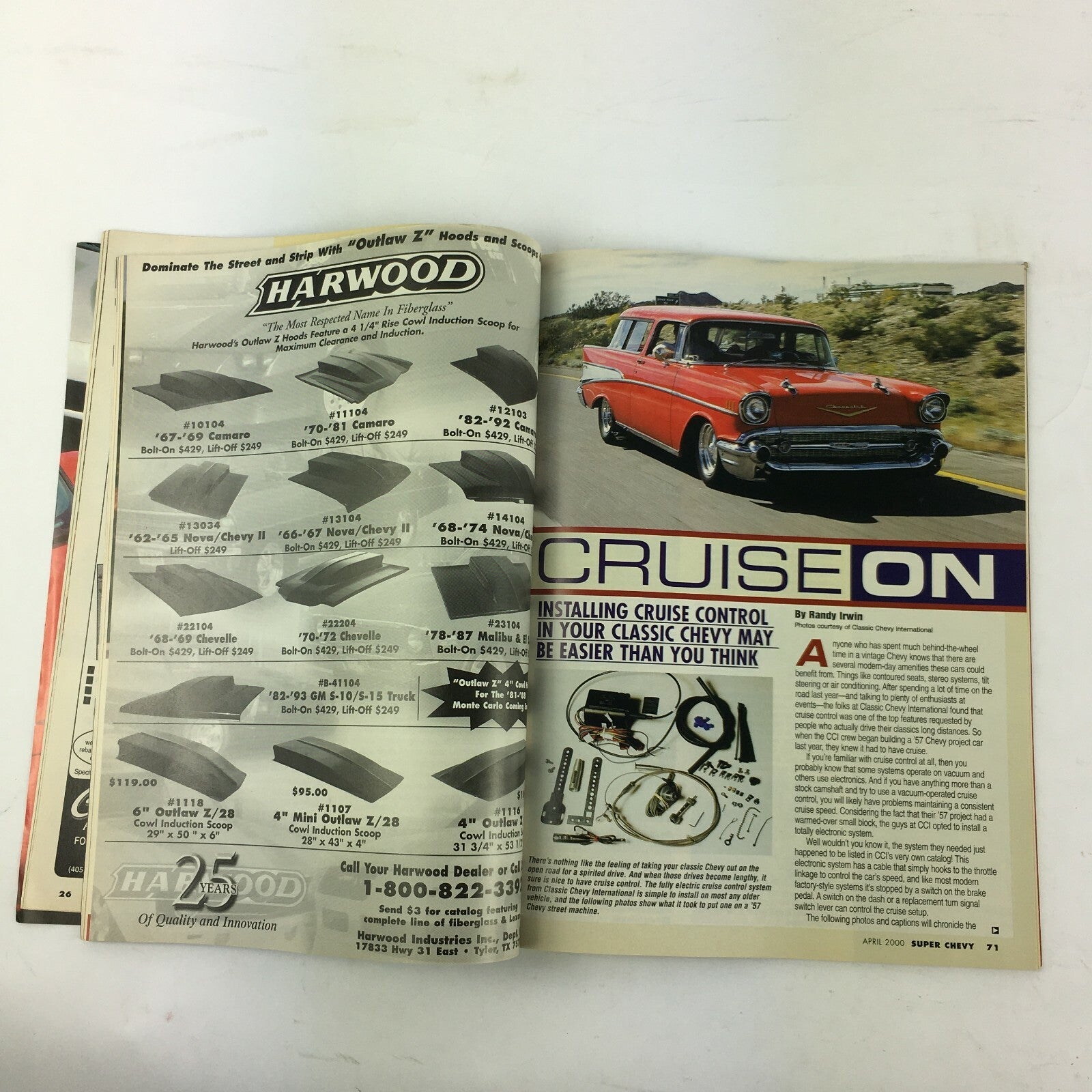 April2000 Vol 29 Super Chevy Magazine Tri-Five Tricks 4Speed Swap BilletFacelift