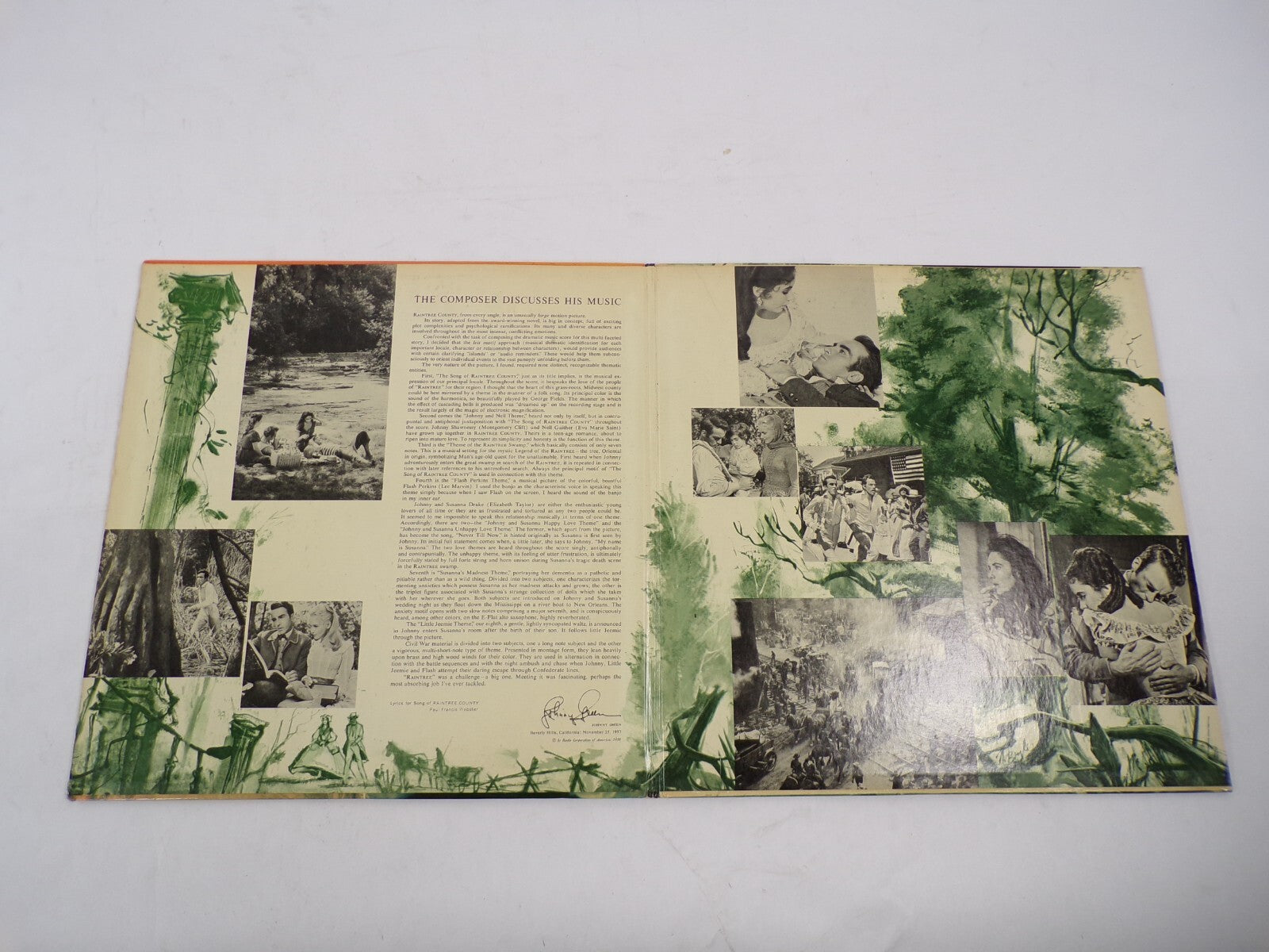 Montgomery Clift Elizabeth Taylor Eva Marie Saint Raintree Country Vinyl Record