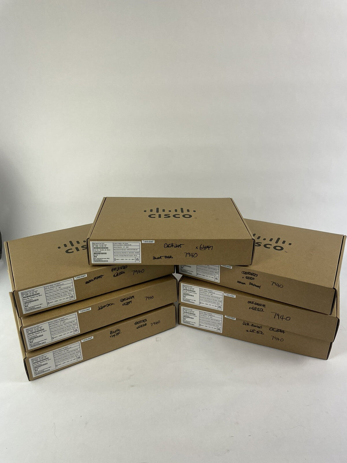 Lot of 7 : Cisco IP 7900 7940 PoE VoIP Business Office Phone Handset CP-7960G