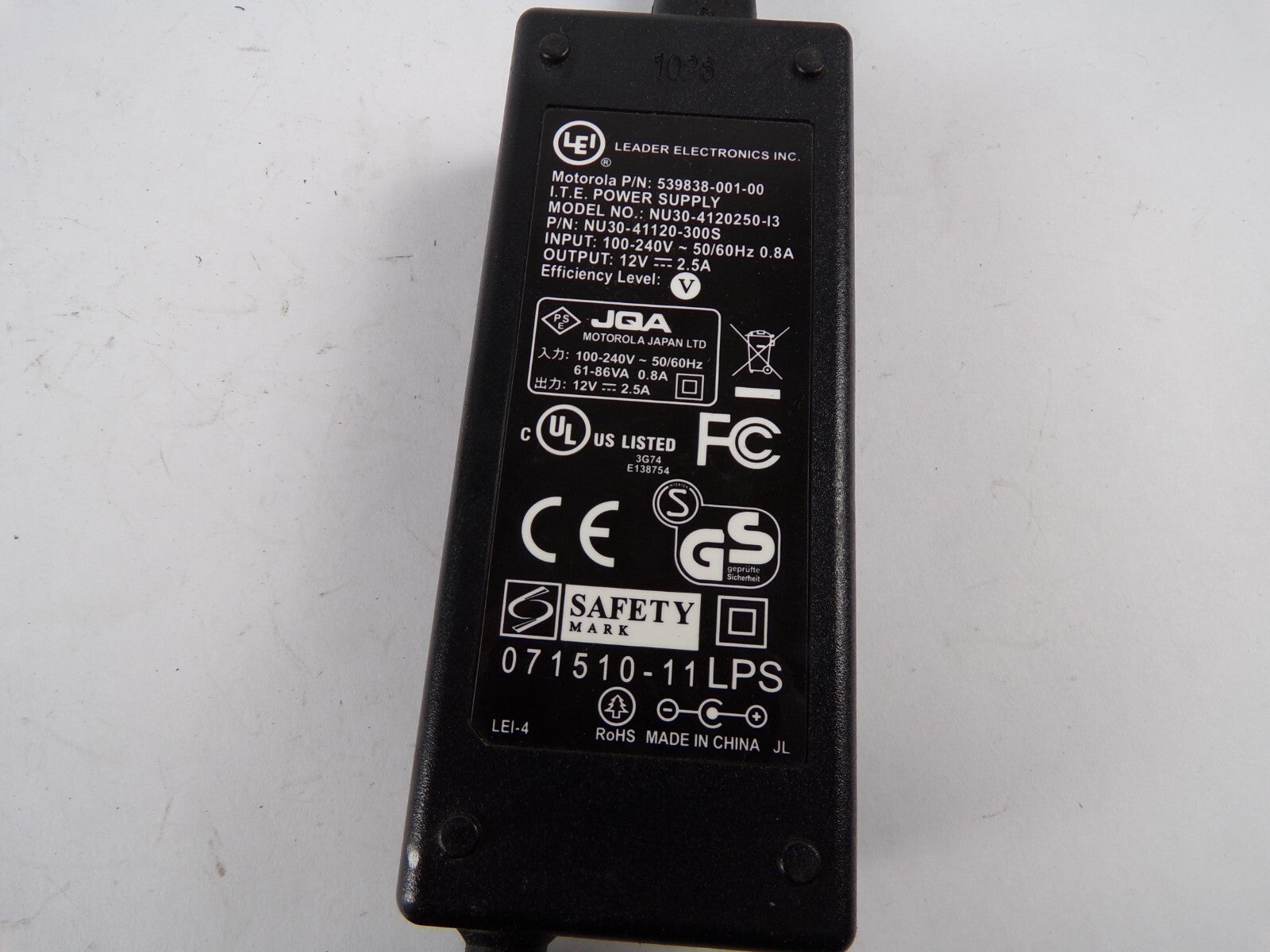 Genuine LEI Leader NU30-4120250-13 Output 12 V 2.5 A Power Supply Adapter A00