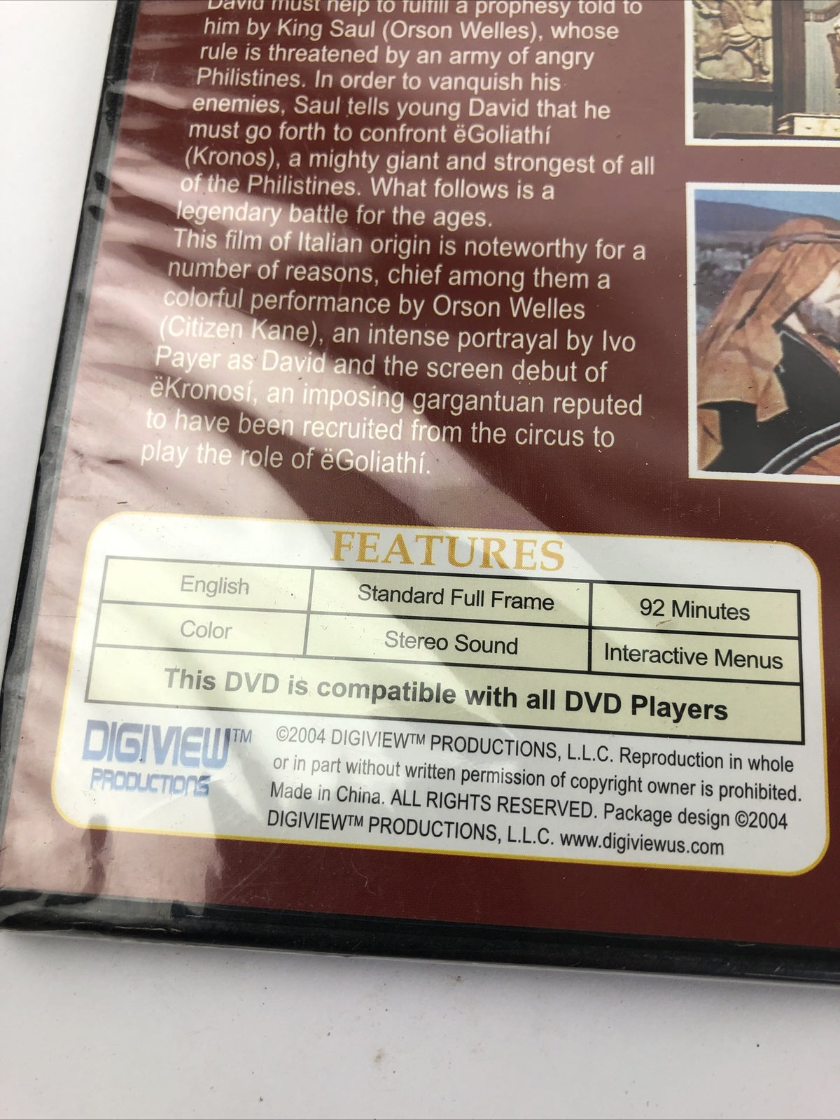 David & Goliath - DVD By Orson Welles,Ivo Payer,Edward Hilton - VERY GOOD