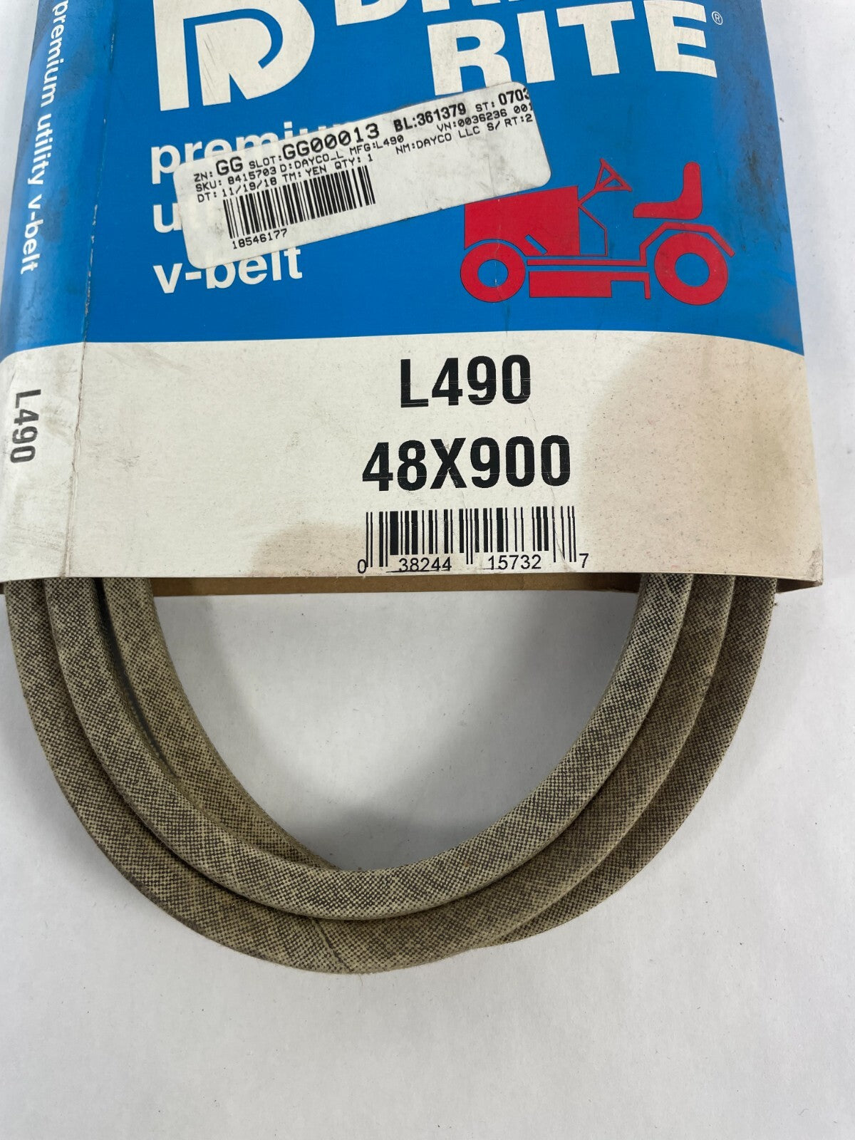 OEM Dayco Drive Rite L490 48X900 Premium Utility V-belt