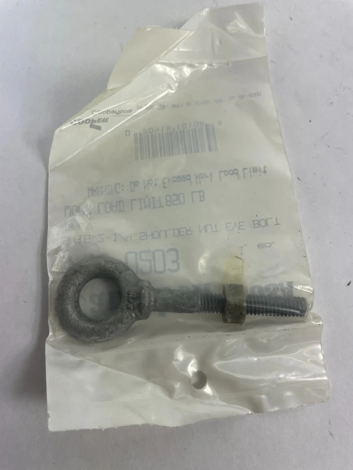 Campbell 715-0203 5/6x2-1/4 Shoulder Nut Eye Bolt Galv Work Load Limit 850 LB
