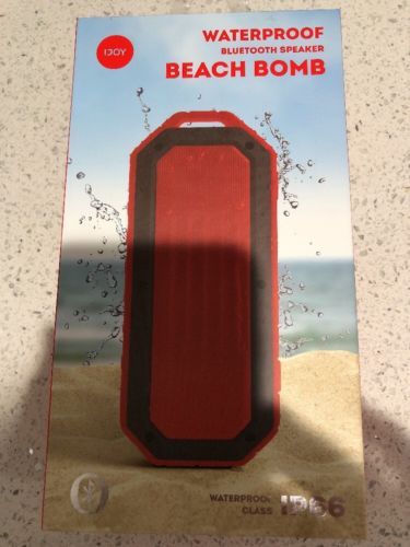 iJoy Beach Bomb Ip66 Waterproof Portable Bluetooth Speaker RED Black w Carbiner
