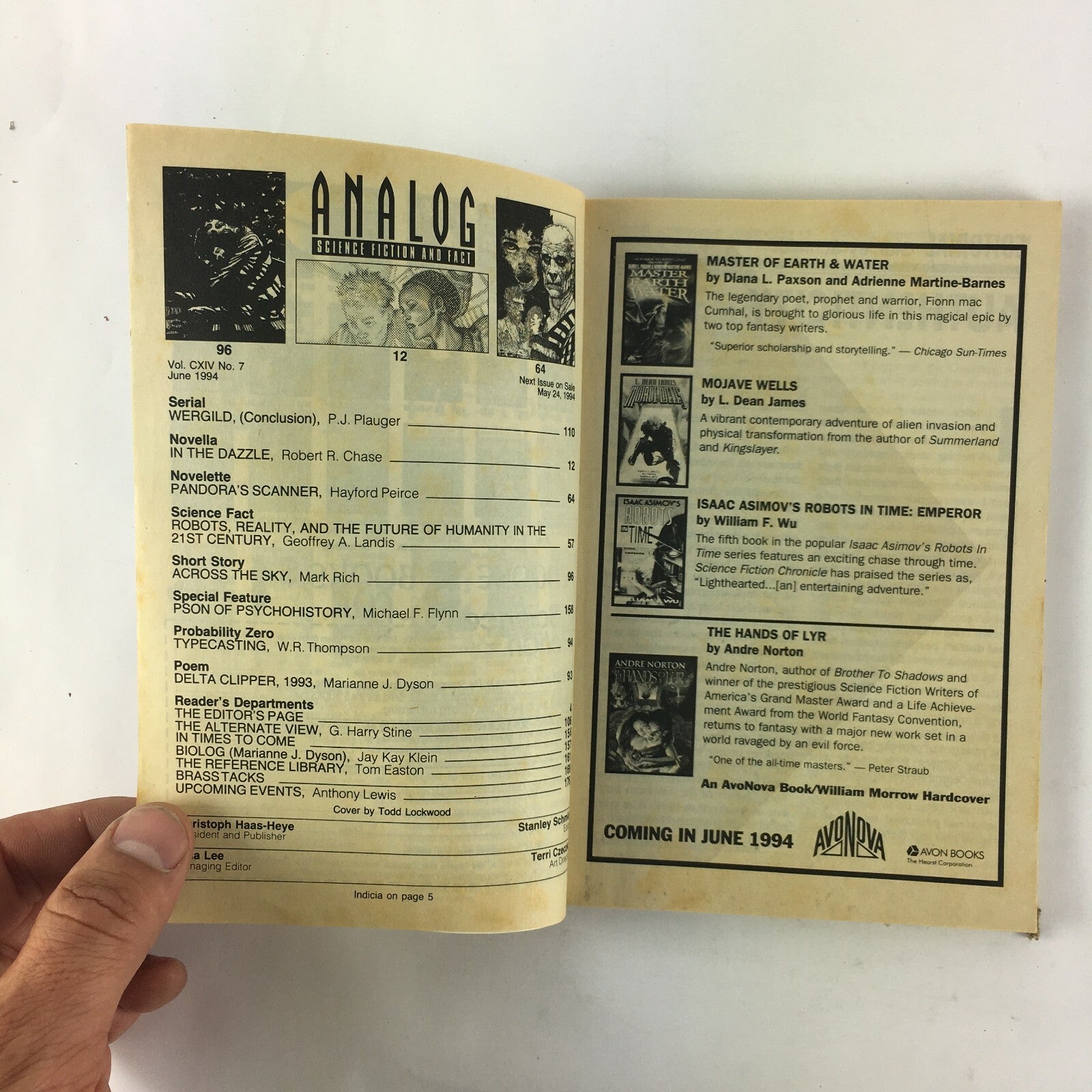 June 1994 Analog Science Fiction Fact Magazine In the Dazzle Robert R.Chase