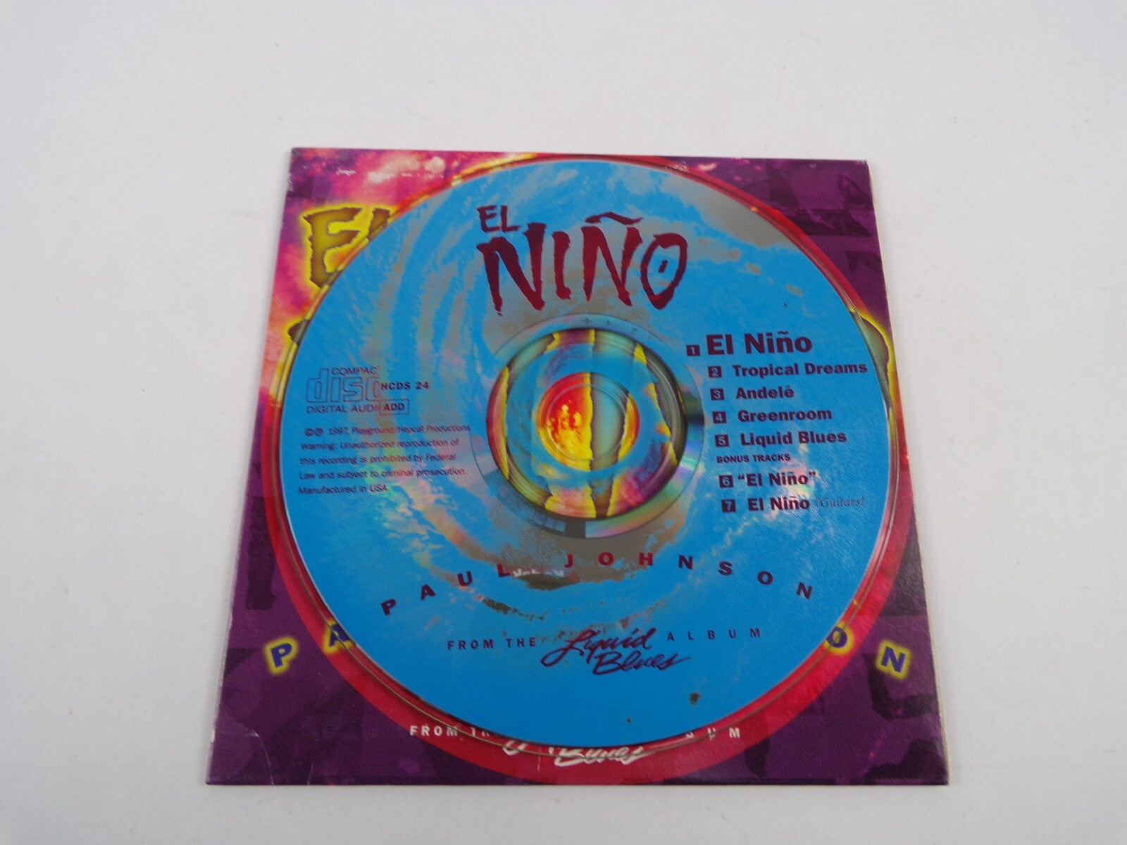 El Nino Paul Johnson El Nino Andele El Nino Liquid Blues Greenroom CD#60