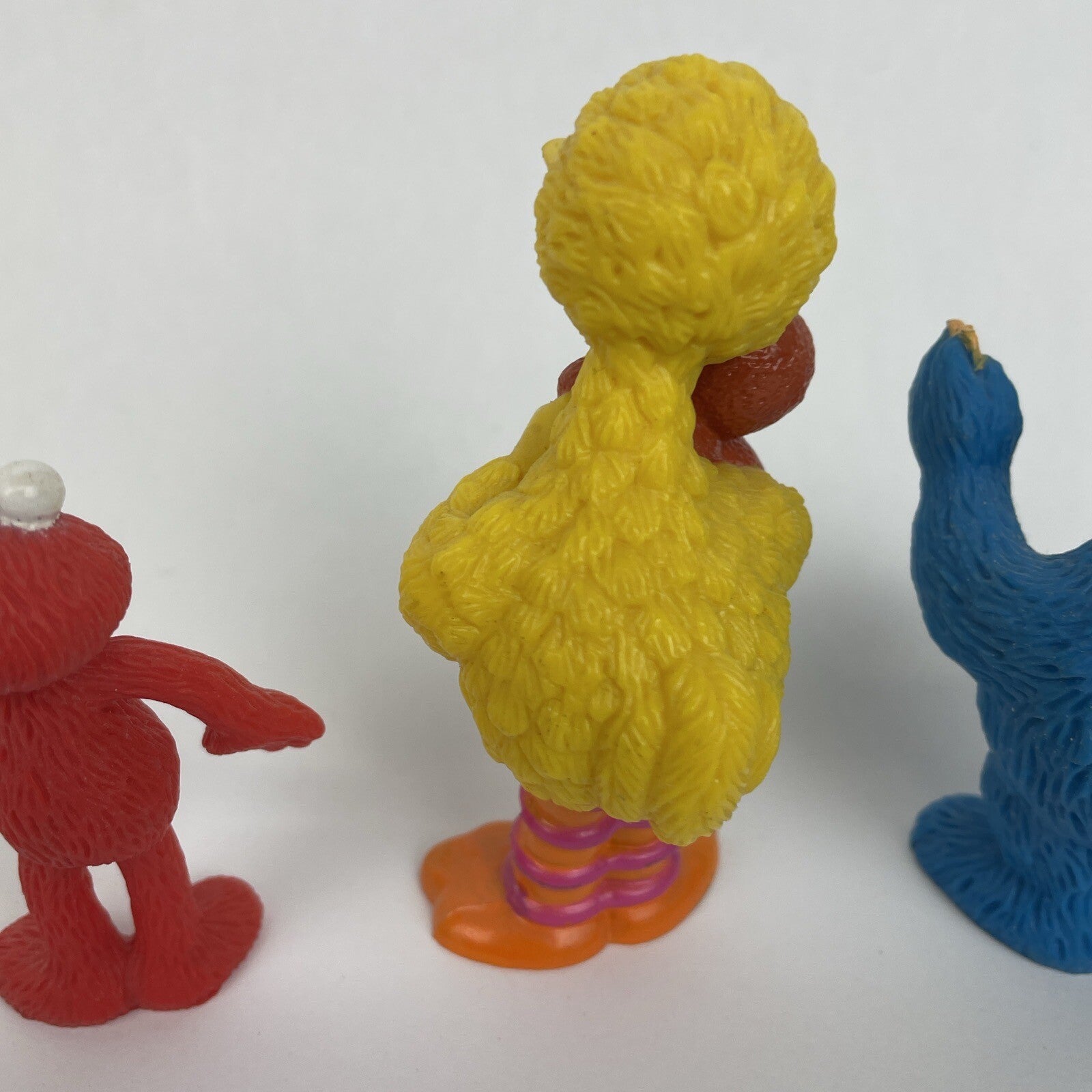 3 x Sesame Street 3” Figures Figurines Cake Topper Elmo Big Bird Cookie Monster