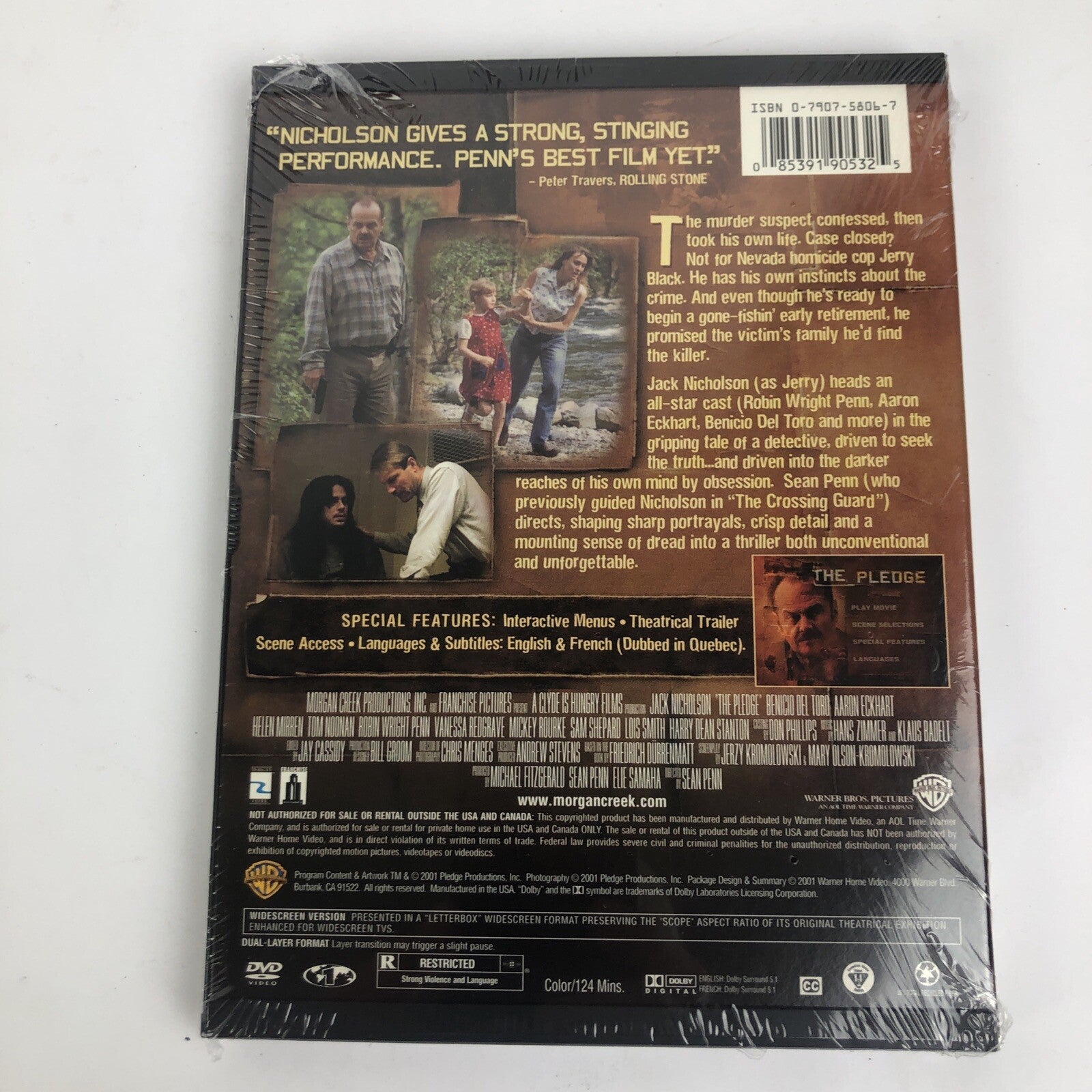 The Pledge DVD MOVIE THEPLEDGE Jack Nicholson, Robin Wright SAM SHEPARD * MINT
