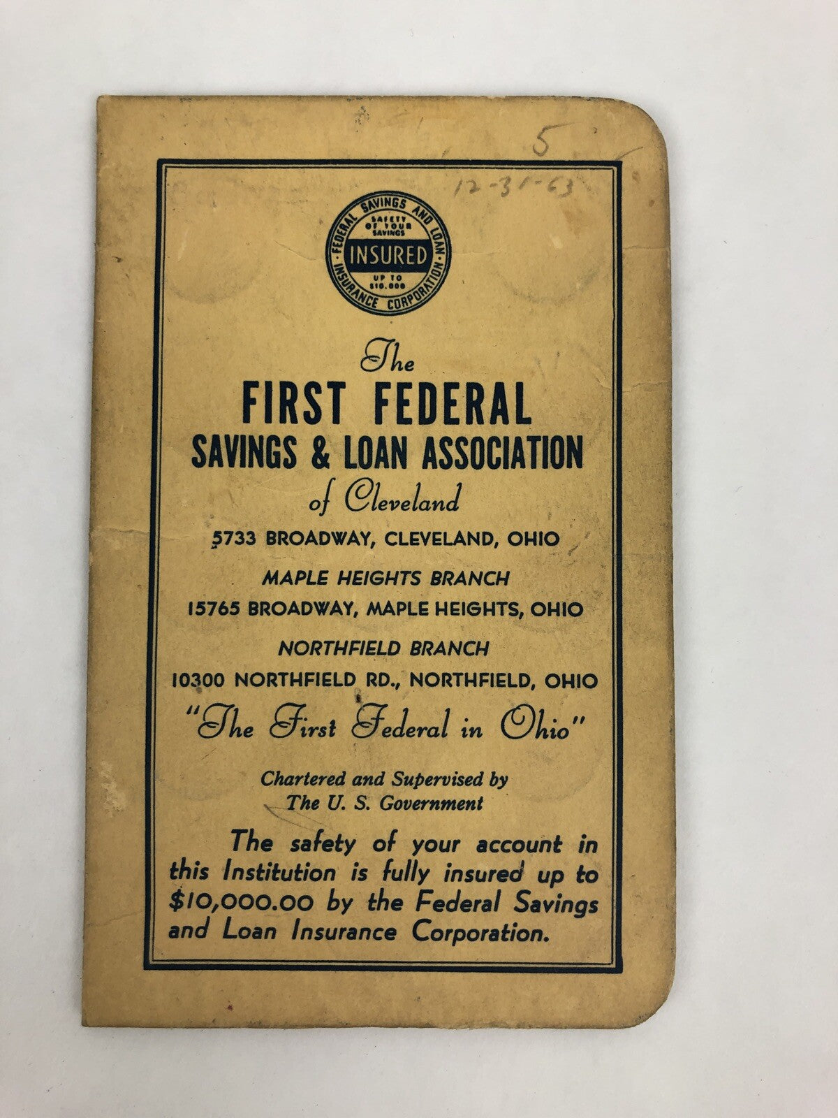 First Federal Savings and Loan Association of Of Cleveland Ohio Dime Coin Bank