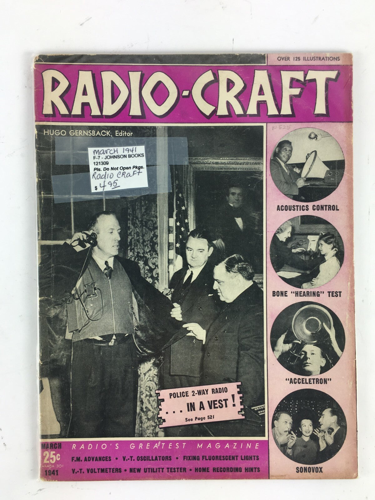 March 1941 Radio Craft Hugo Gernsback Magazine Police 2-Way Radio In a Vest !