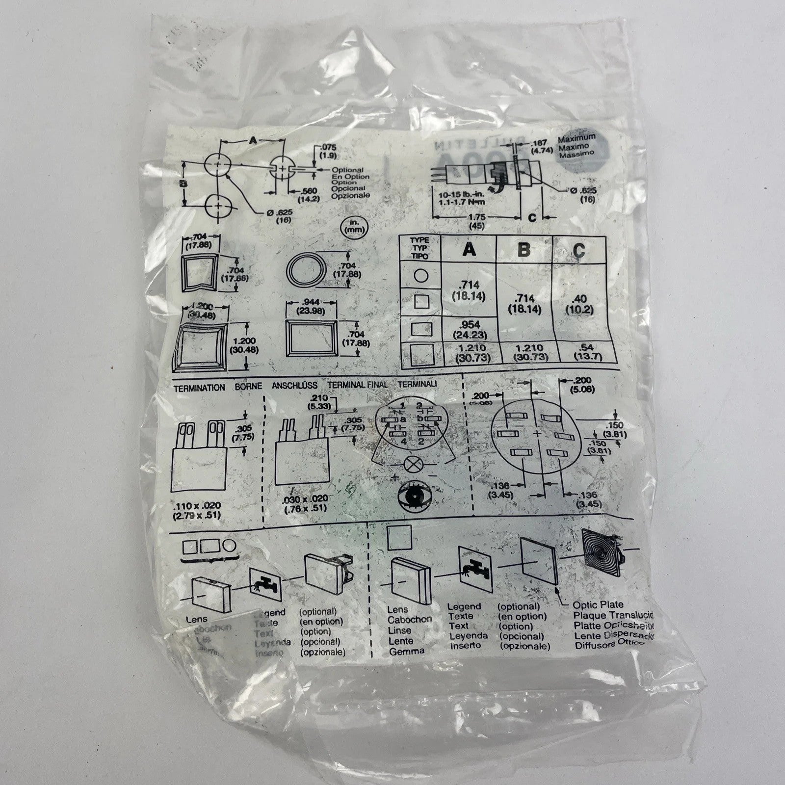 NIB AB Allen Bradley Bulletin 800A Momentary Contact Push Button Made in the USA