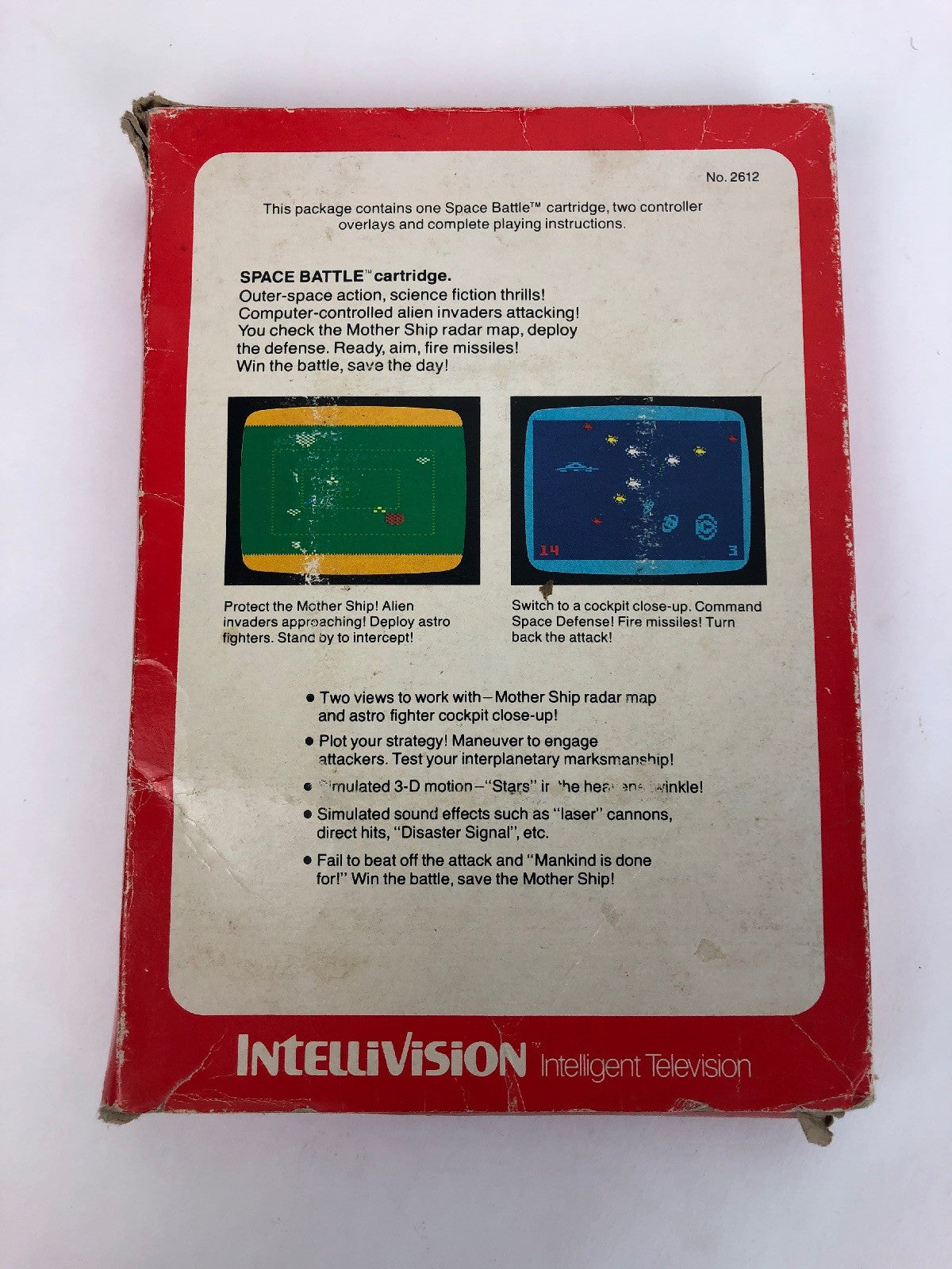 Mattel Electronics Intellivision Video Game Space Battle IOB Manual 2 overlays