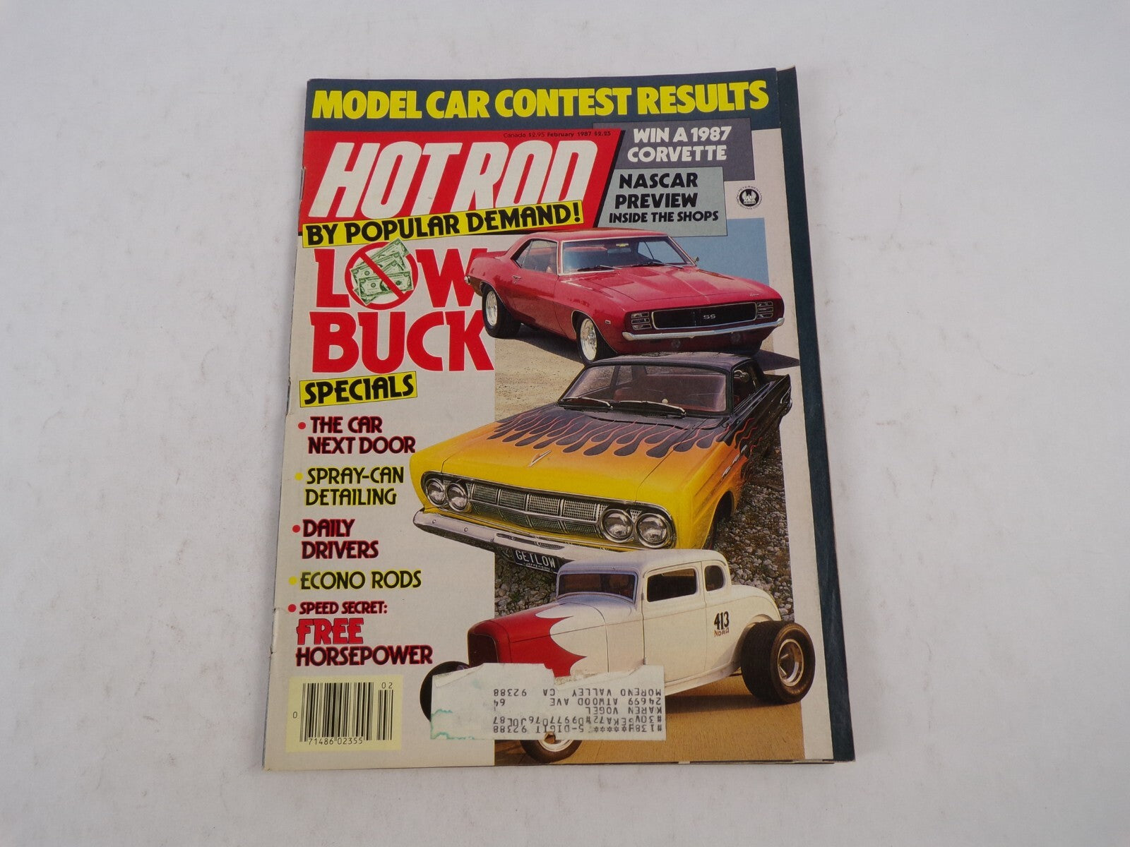 July 1987 Hot Rodding Magazine Model Car Contest Results Low Buck By Popular De