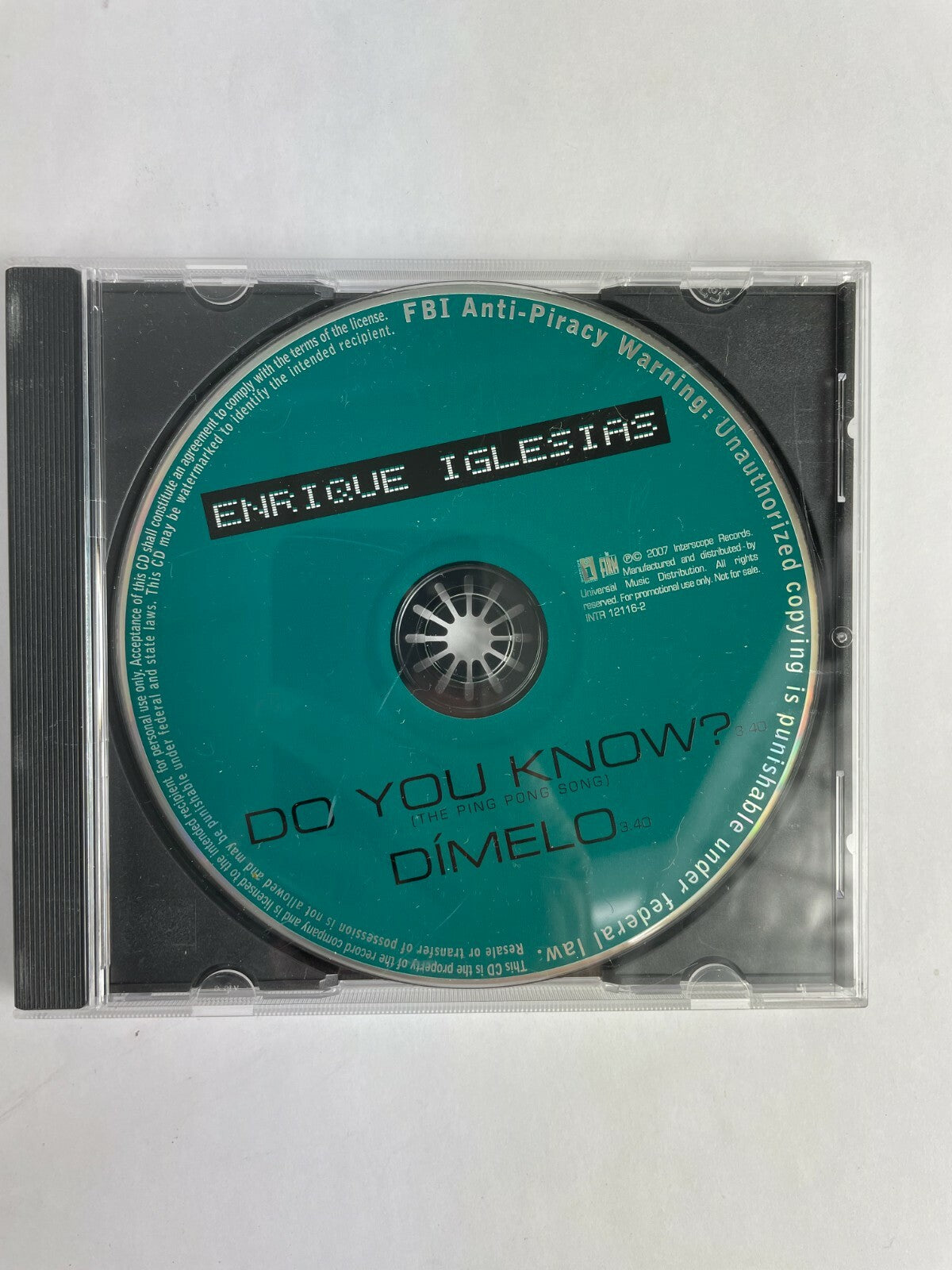 Enrique Iglesias Do You Know The Ping Pong Song Dimelo Disc Q12