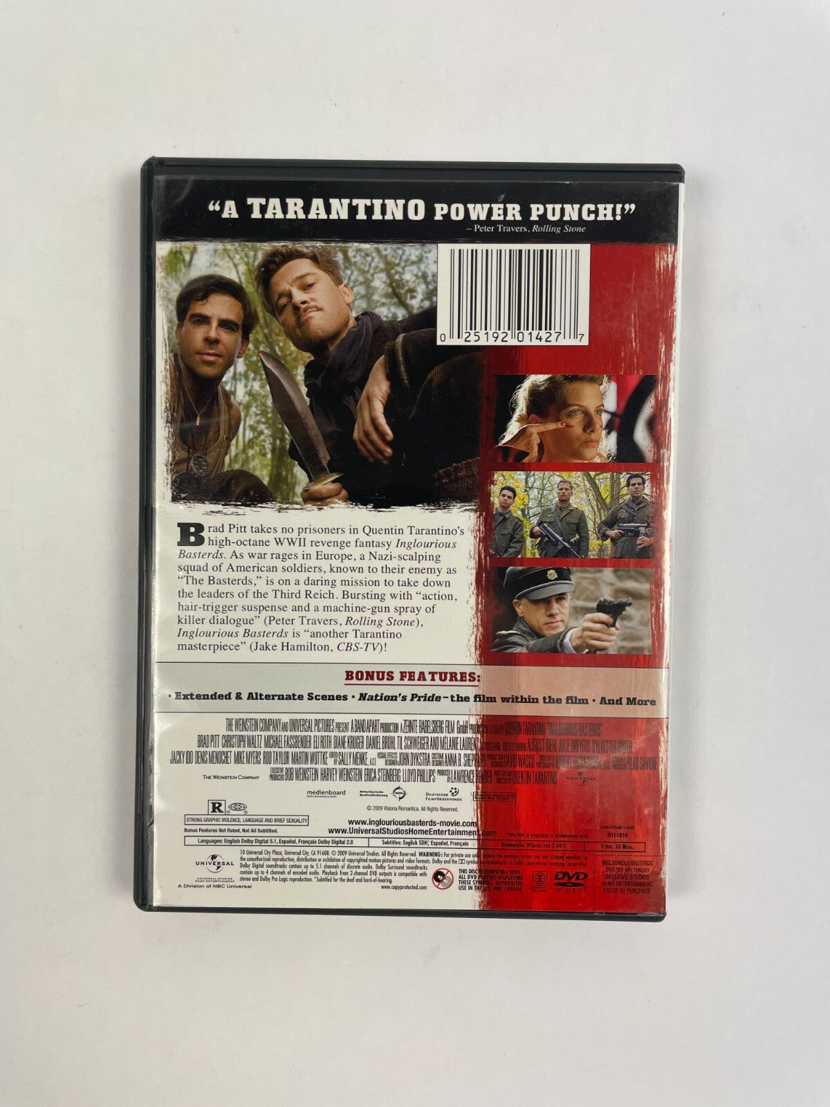 Brad Pitt Ingl Urious Basterds John Dystra The Western Captain SallyeneDVD Movie