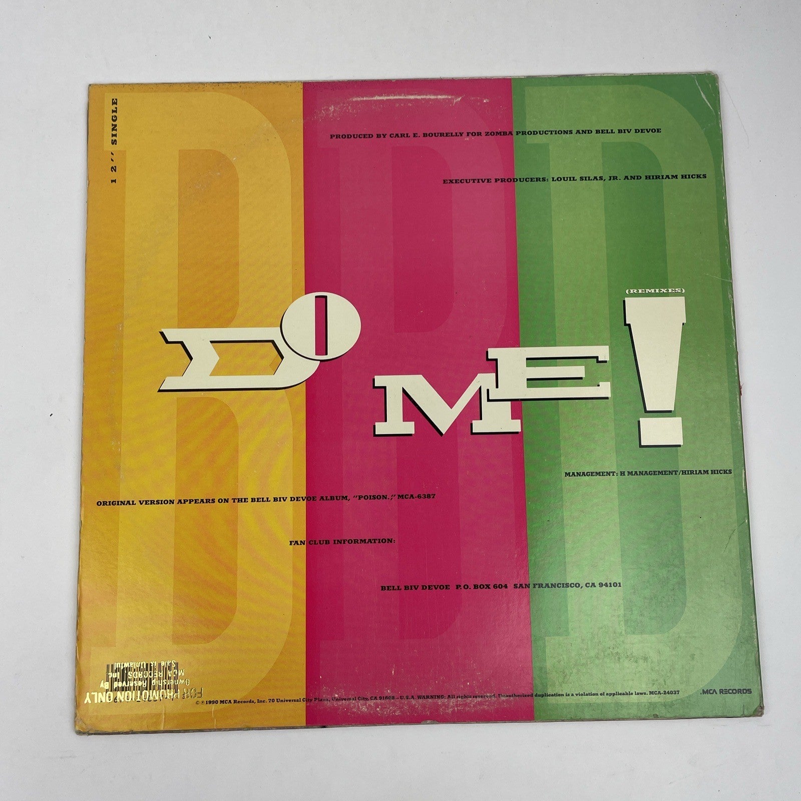 Bell Biv Devoe - Do Me - 1990 Vinyl Record 12'' Single / MCA