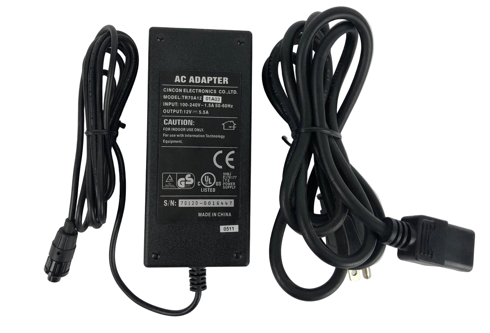 AC Adapter OEM Cincon Electronics TR70A12-01A03 Desktop DC Power Supply - A27