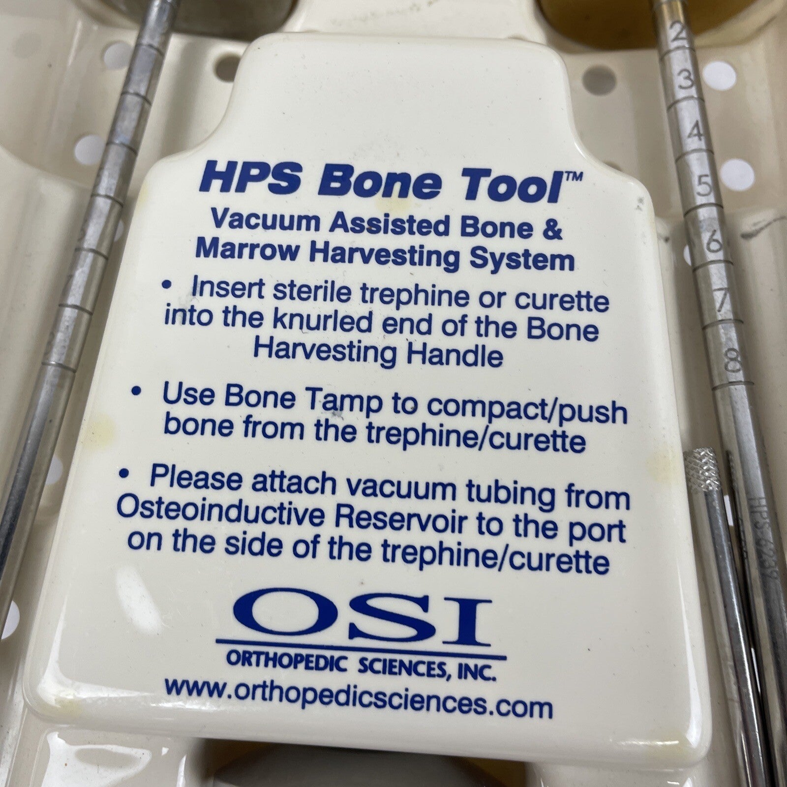 OSI HPS Bone Tool Vacuum Assisted Bone & Marrow Harvesting System Extremely Rare