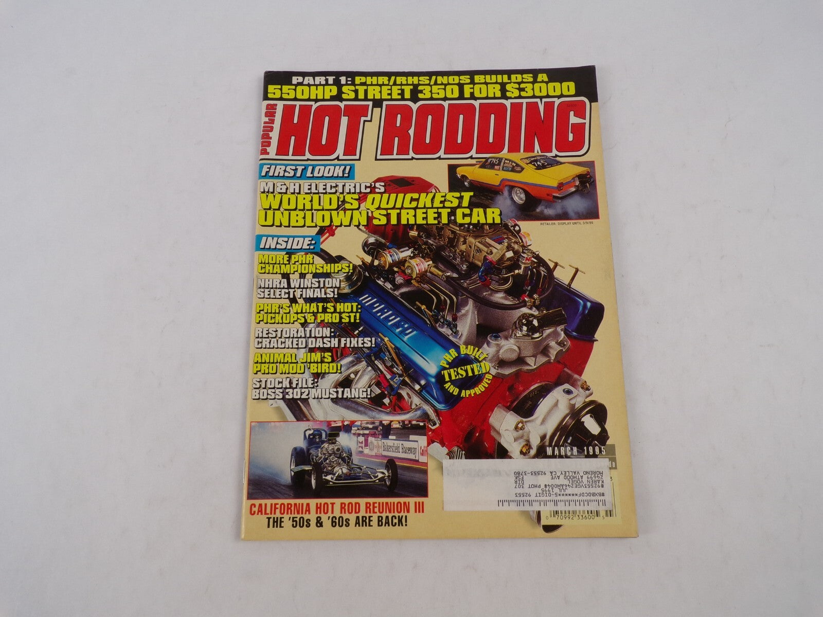 July 1995 Hot Rodding Magazine M&H Electric's World's Quickest UnblownStreetcar