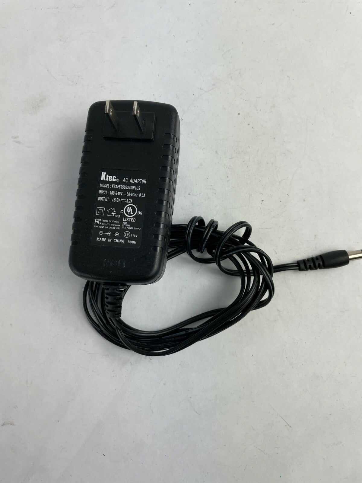 Genuine Ktech KSAFE0500370W1US Adapter Output 5 V 3.7 A Power Supply Adapter A75