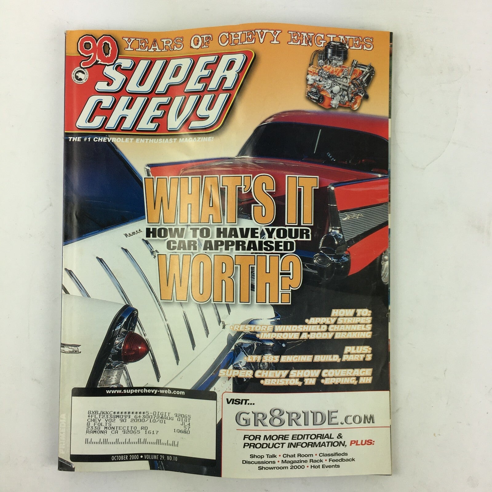 October 2000 Vol 29 Super Chevy Magazine What's It Worth ? 90Years Chevy Engines