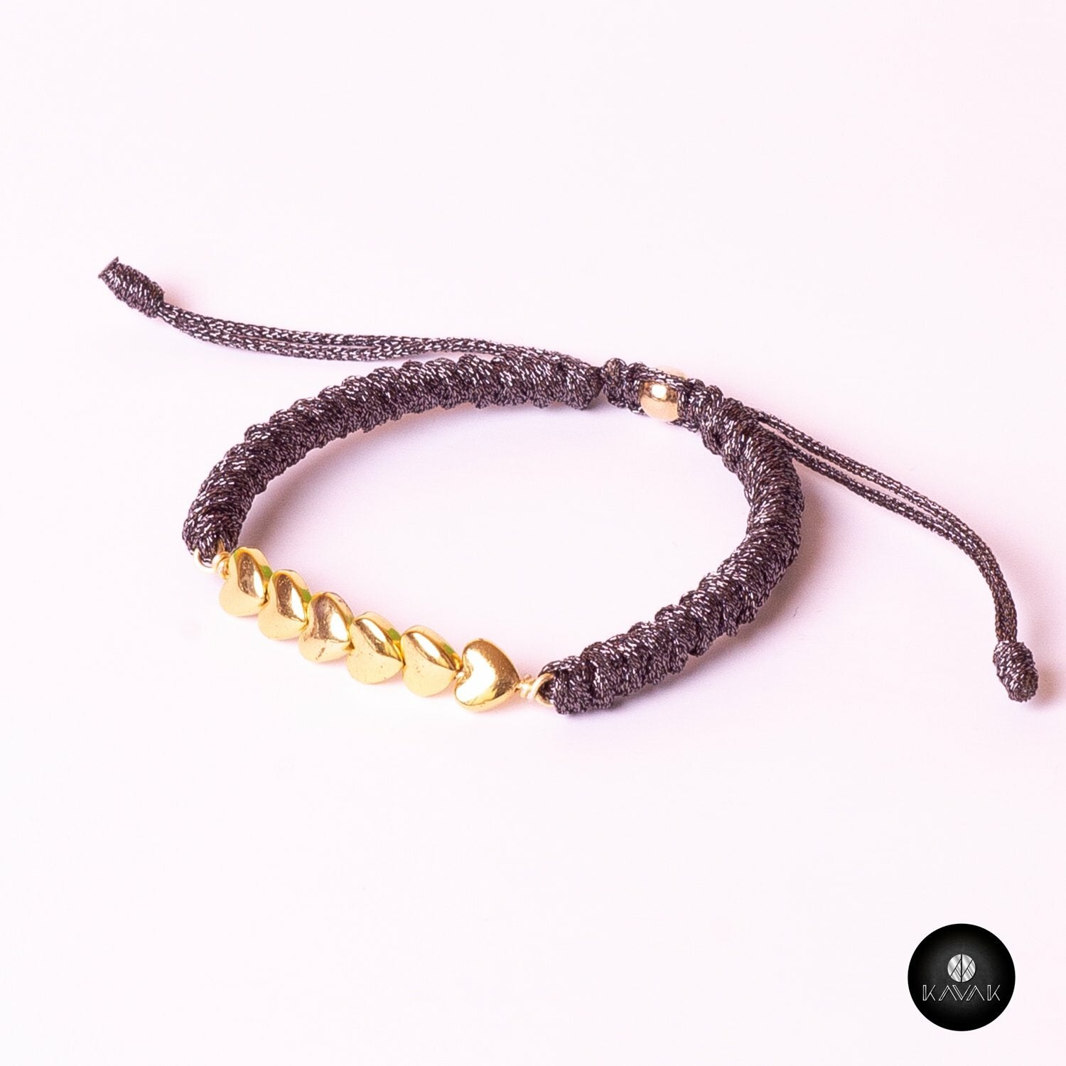 Kavak - Handmade Ties of Hearts (Yellow Gold Plated Hearts)