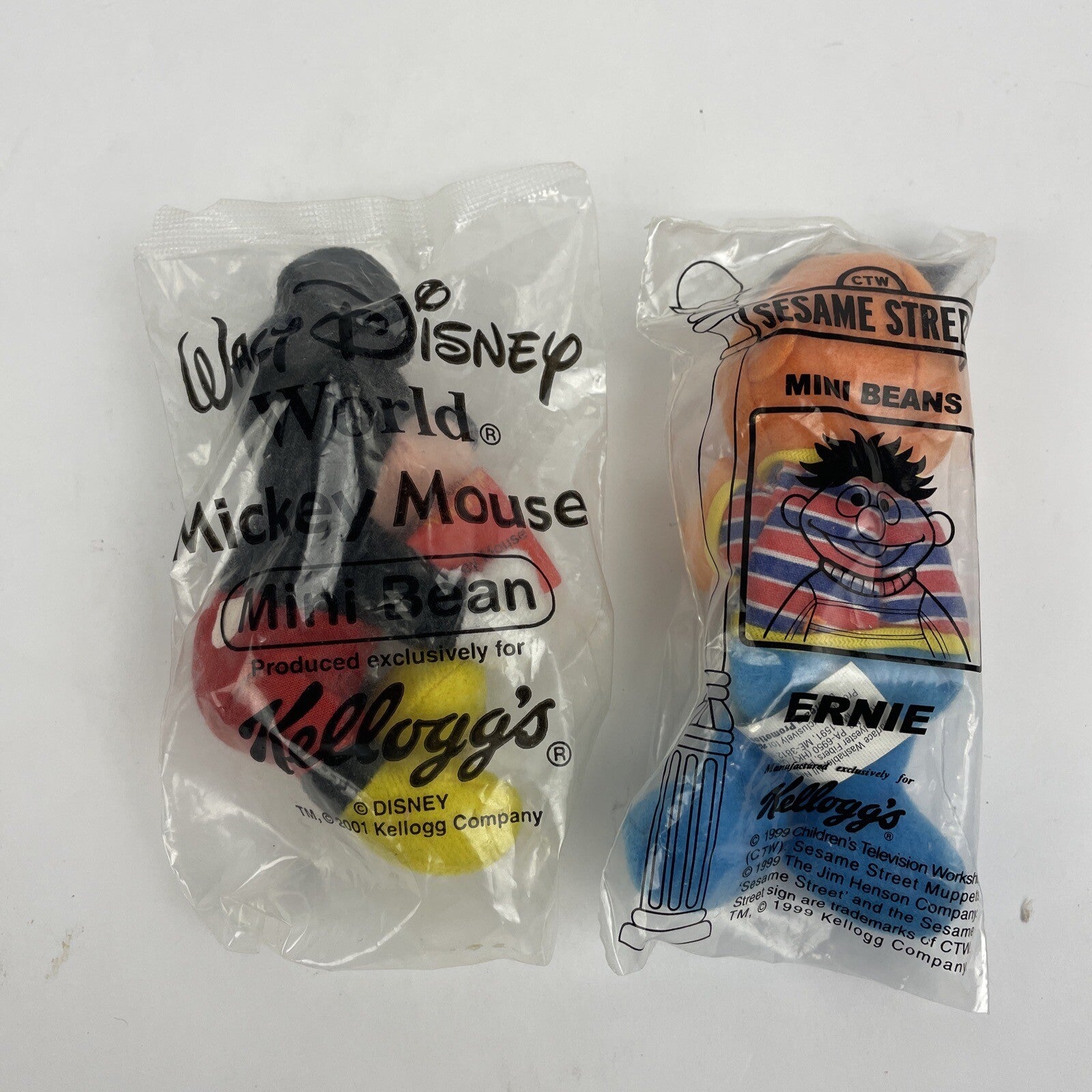 Kellogg’s Mini Beans Walt Disney World Sesame Street Lot Of 3 1999 2001