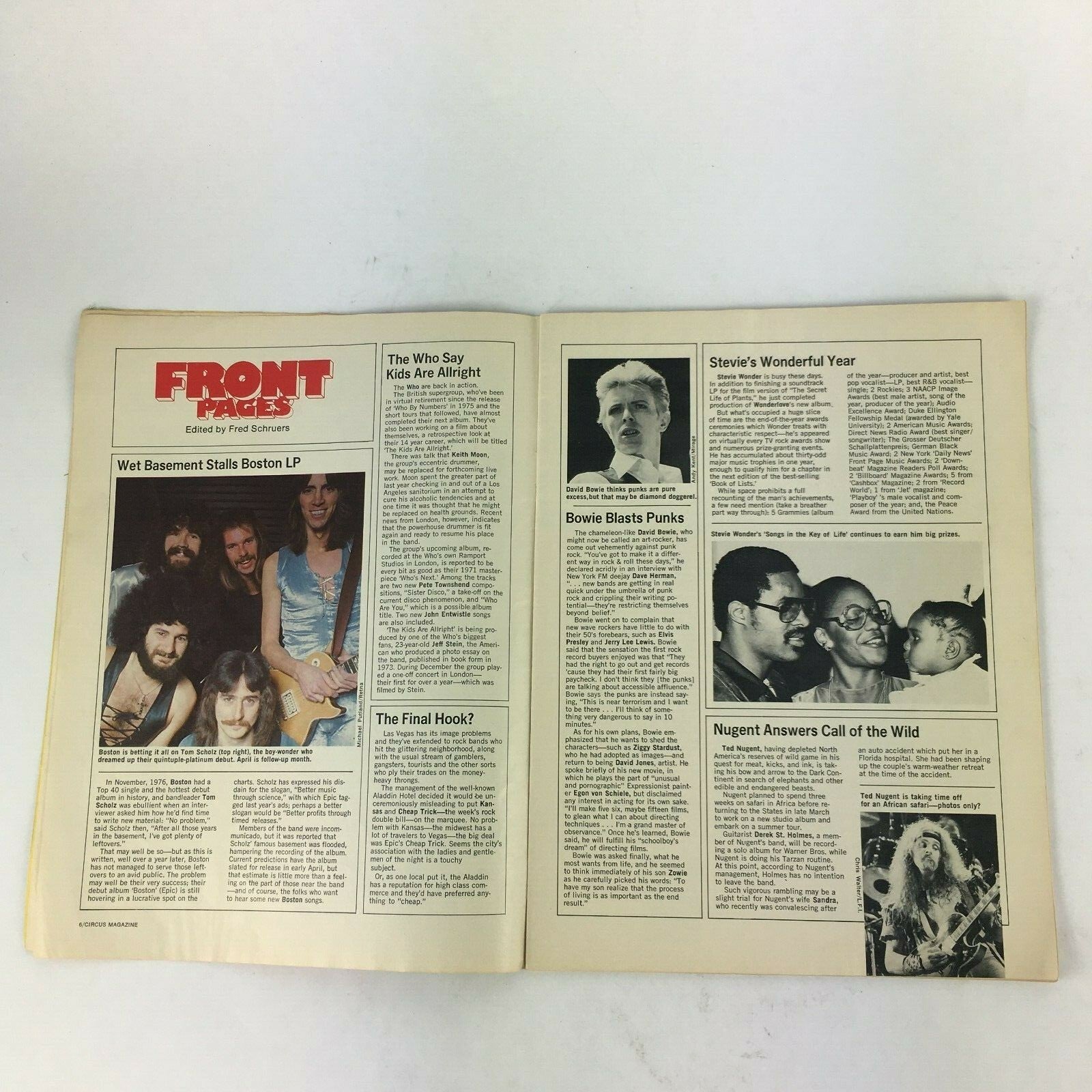 March 16,1978 Circus Magazine Wake-Man Nugent Kiss For Sale, Mel Brooks Dan Hill