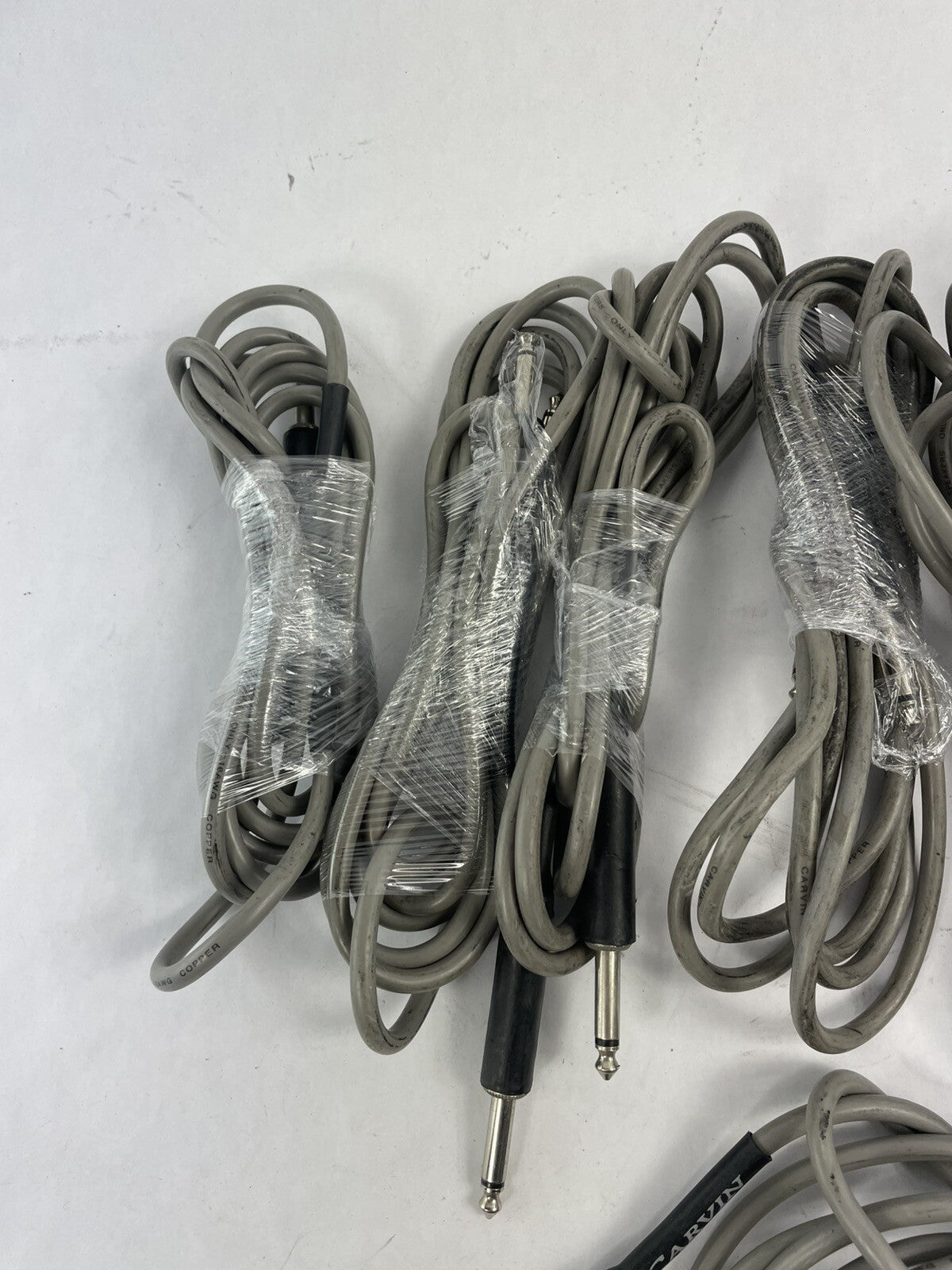 Lot of 10: Carvin 8' speaker cables 90's 1/4 to 1/4 TS plug Male 16 AWG