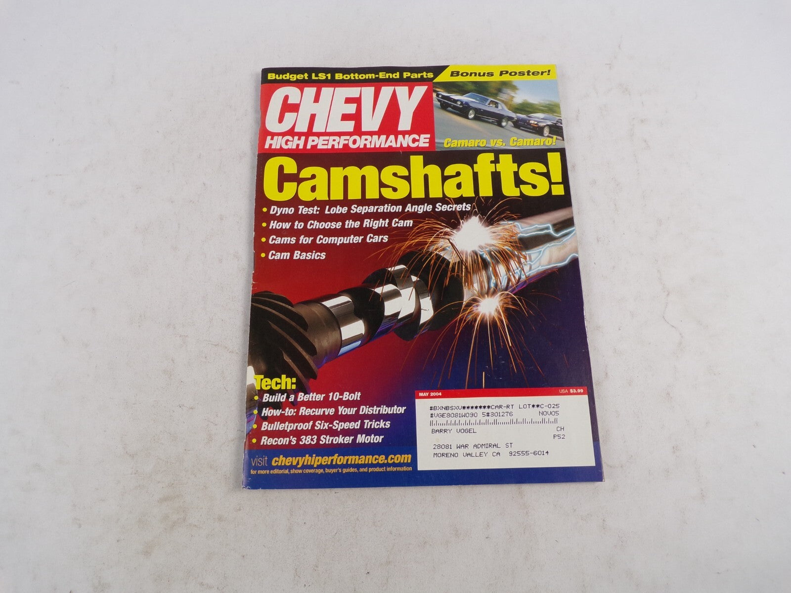 May 2004 Chevy High Performance Budget LS1 Bottom-End Parts Bonus Poster Dyno