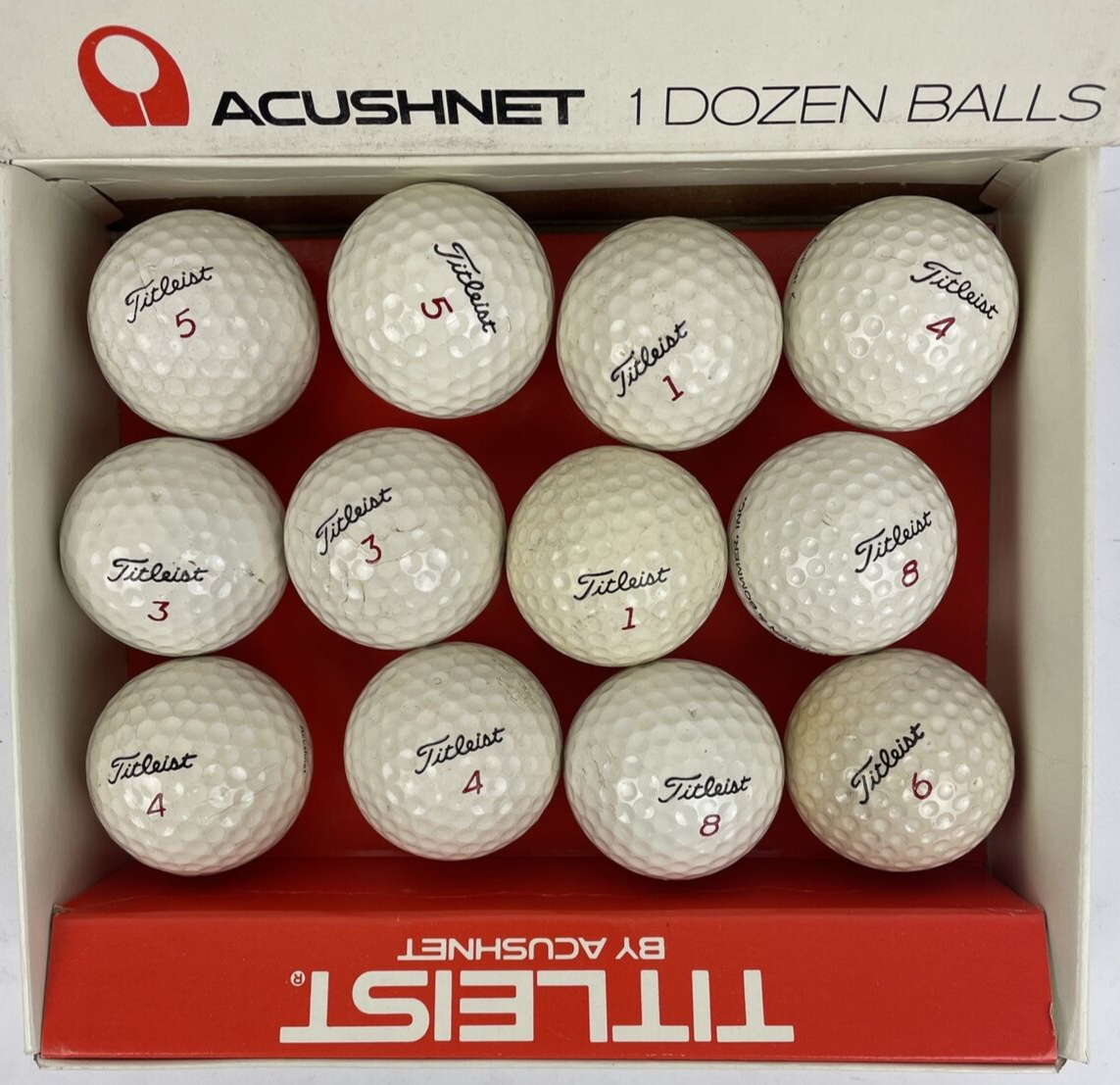 1 Dozen Titleist by Acushnet Golf Balls Acushnet 12 x Balls W Original Box VNTG