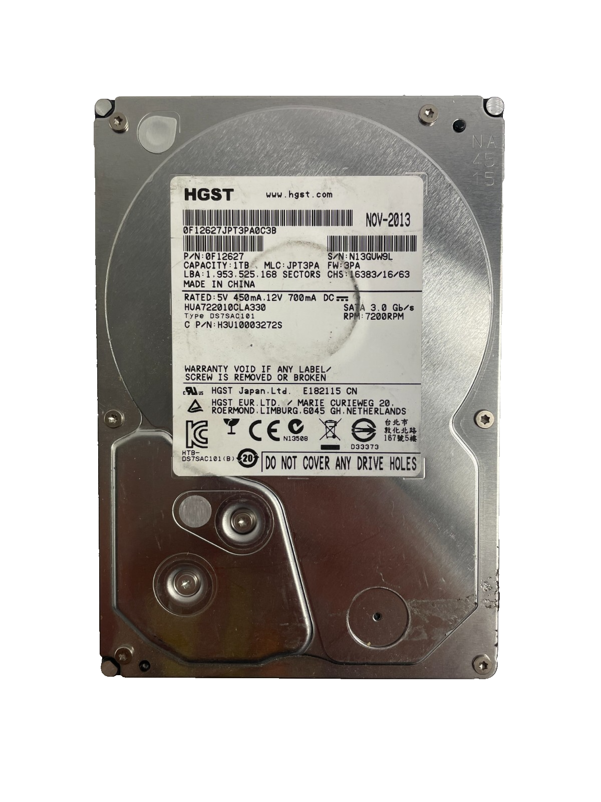 HGST Model HUA722010CLA330 1 TB7200RPM SATA II Hard Disc Drive Cache 32 MB
