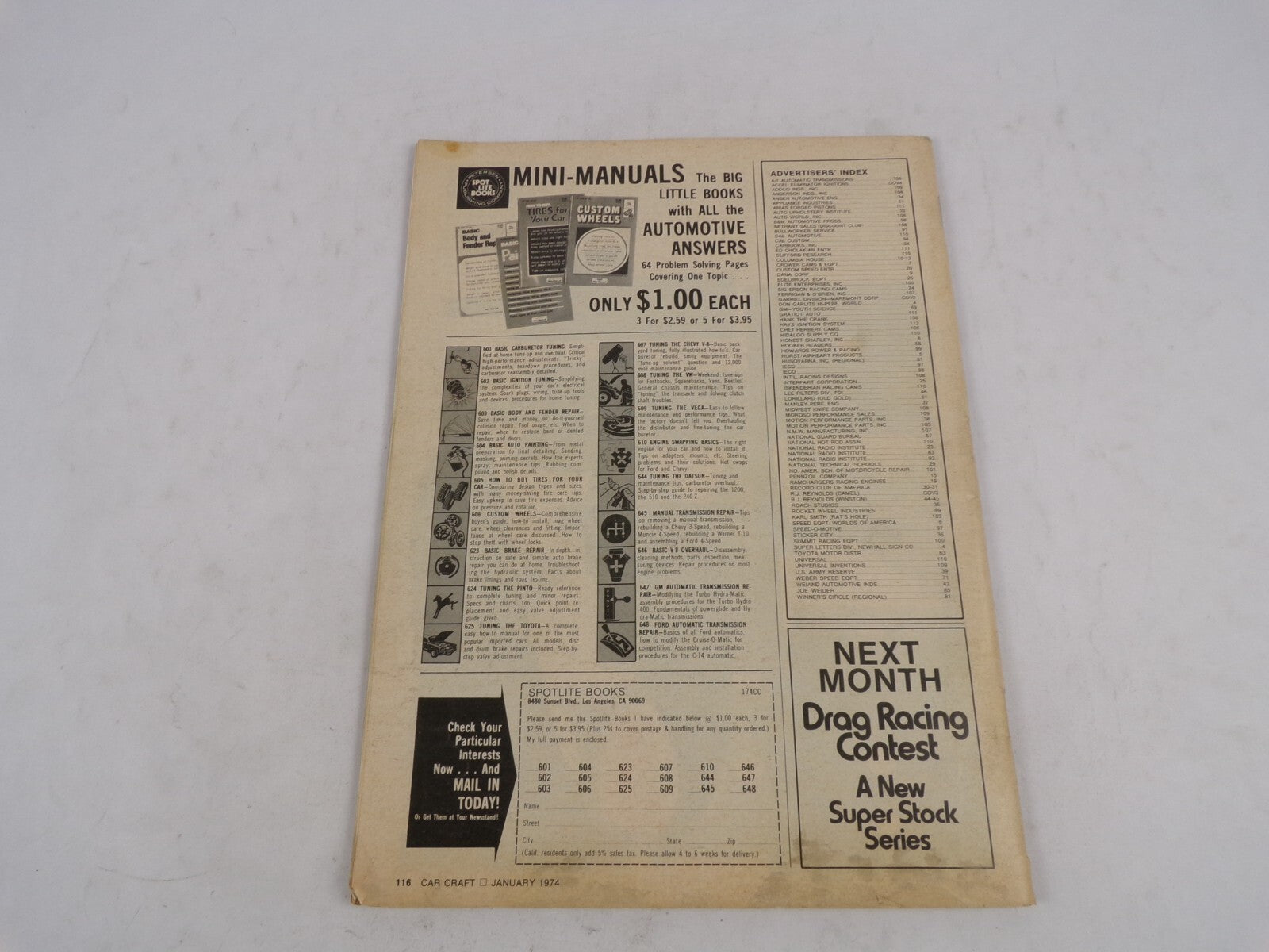 January 1974 Car Craft Mini-Manuals The Big Little Books With All The Automotive