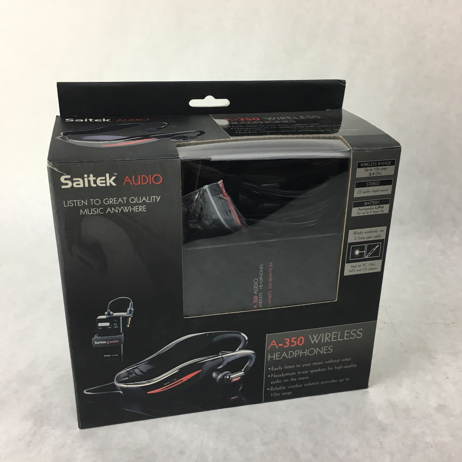 Saitek A-350 Neckband Wireless Headphones - Black