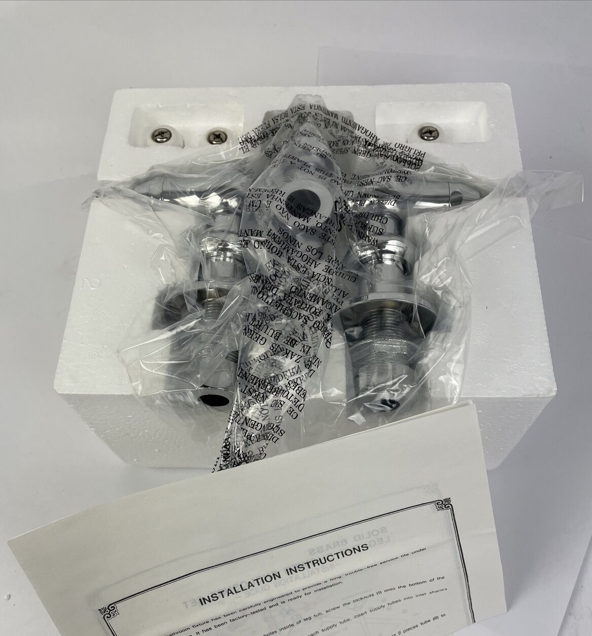 Spring House Chrome Clawfoot Tub Faucet with Riser Connection