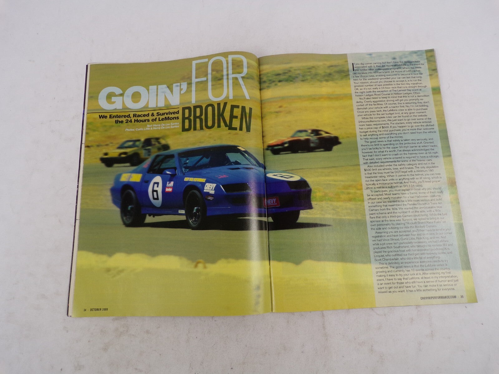 October 2009 Chevy High Performance 31 Hot Parts NMCA Coverage Xtreme Street At