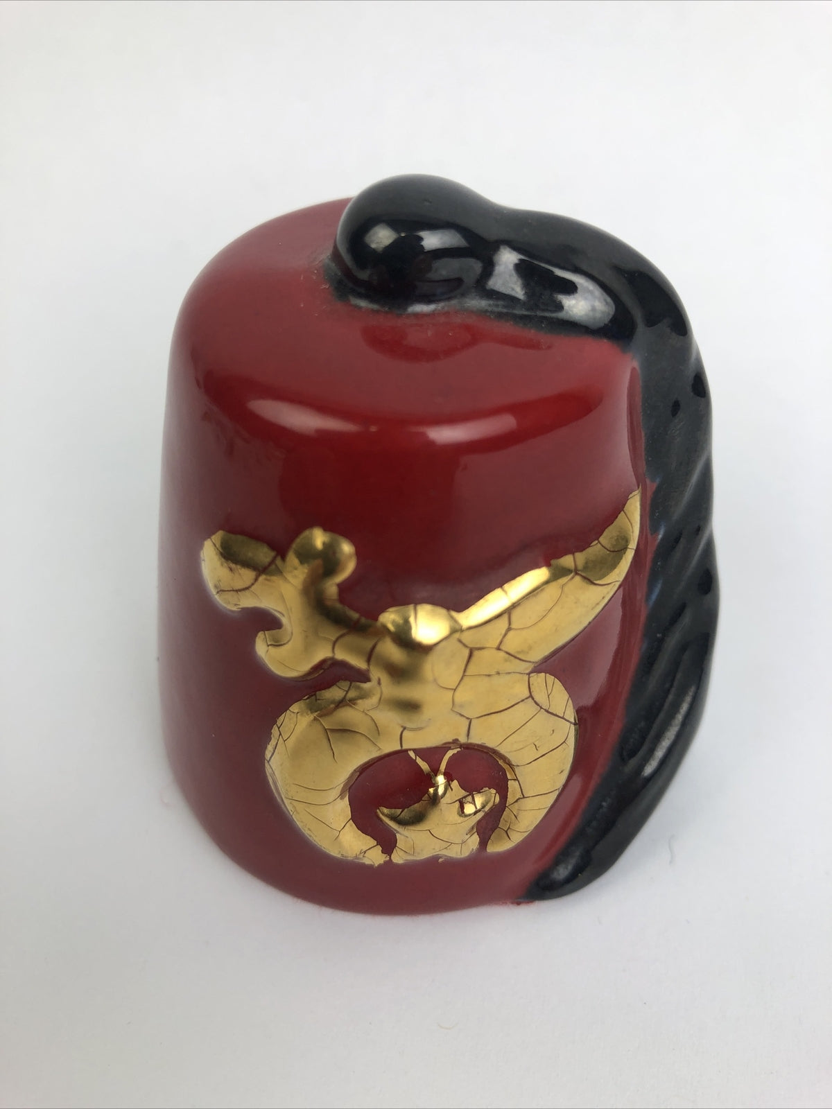 Shriner Masonic Ceramic Fez Hat Potentate " Lady Dorthy " Display 2.5" x 2"