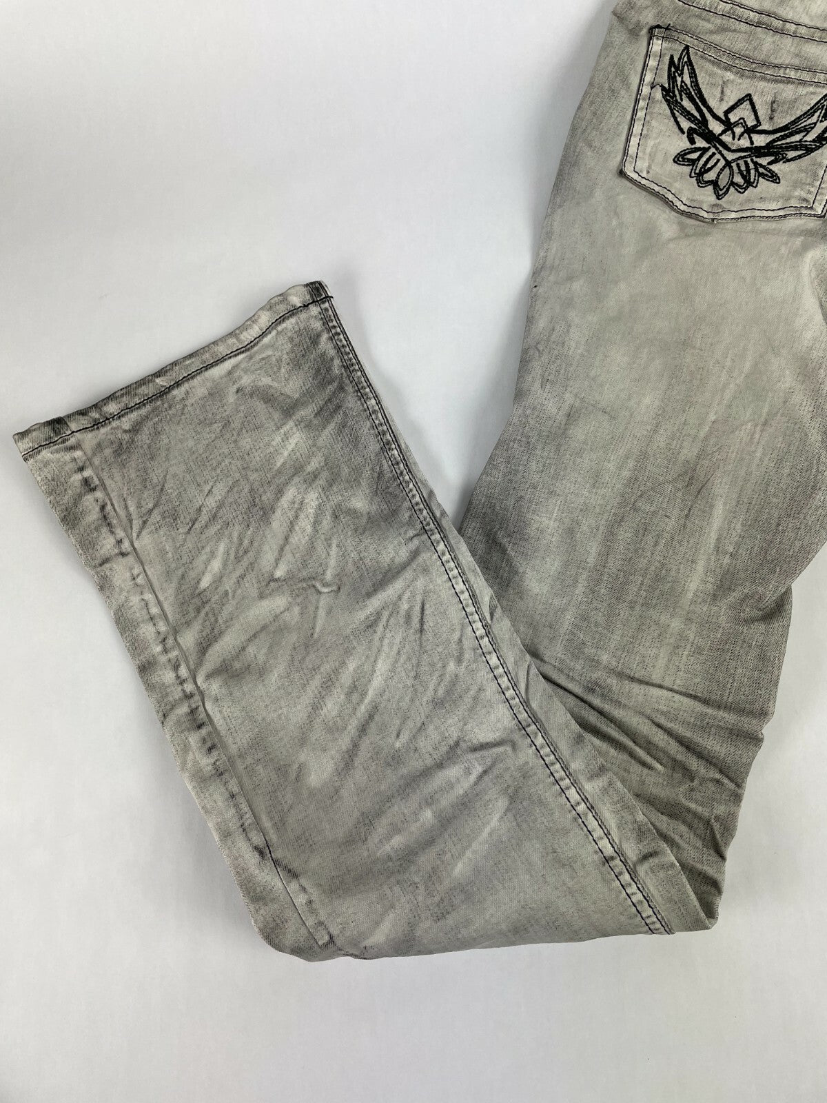Machine Men's Denver Gray Tone Jeans Straight Leg Jeans Size W 27 L 31