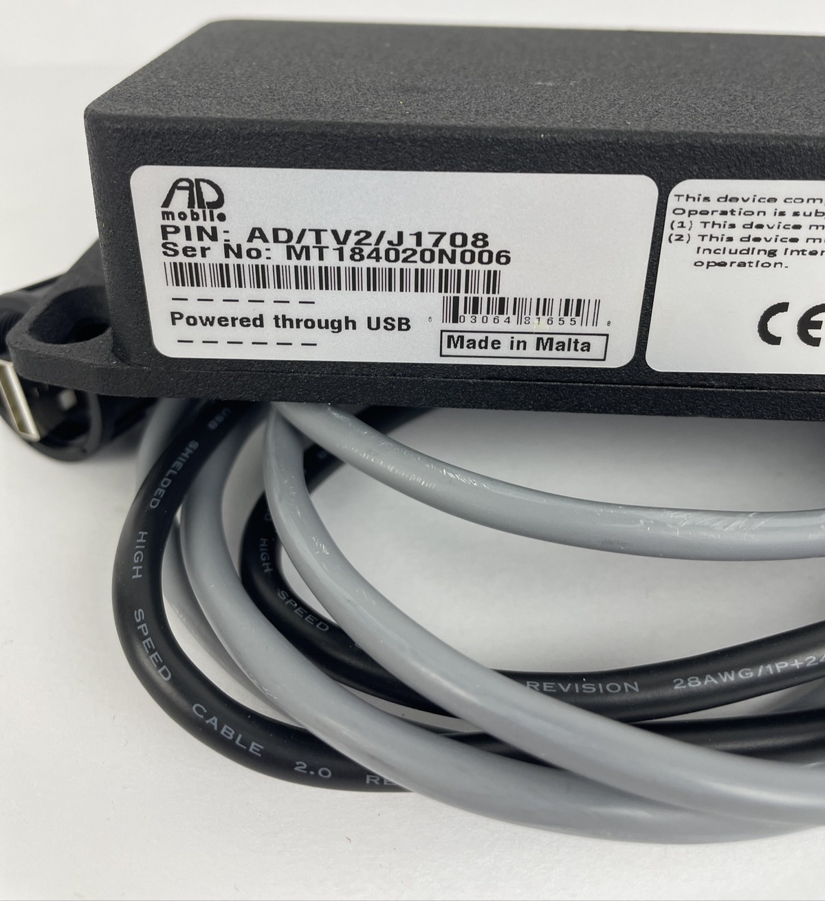 USB Powered AD Mobile Model - J1708 Bus Interface Module AD/TV2/J1708