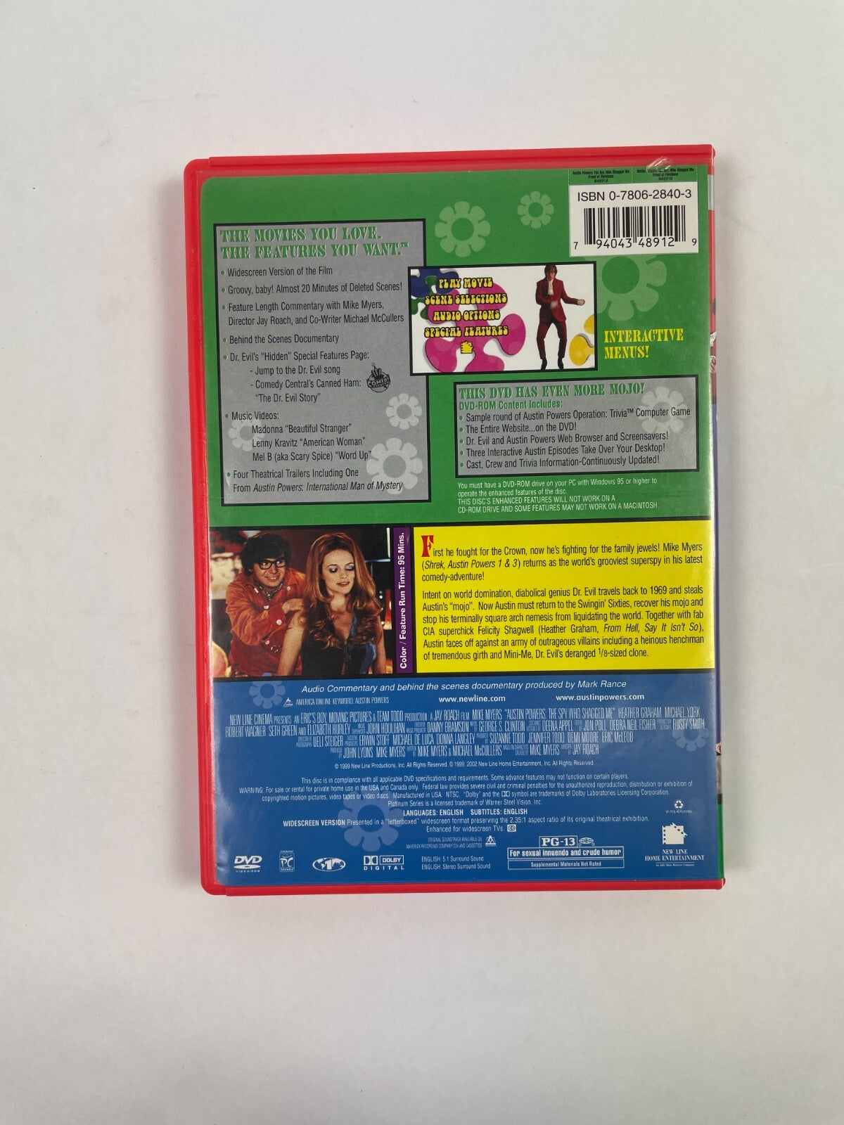 Mike Myers Heather Graham Austin Powers The Spy Who Shagged Me DVD Movie